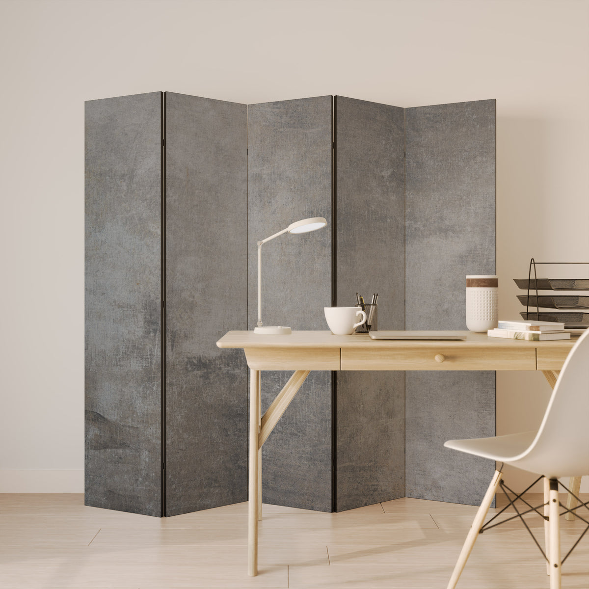 CONCRETE WALL Biombo de 5 Painéis
