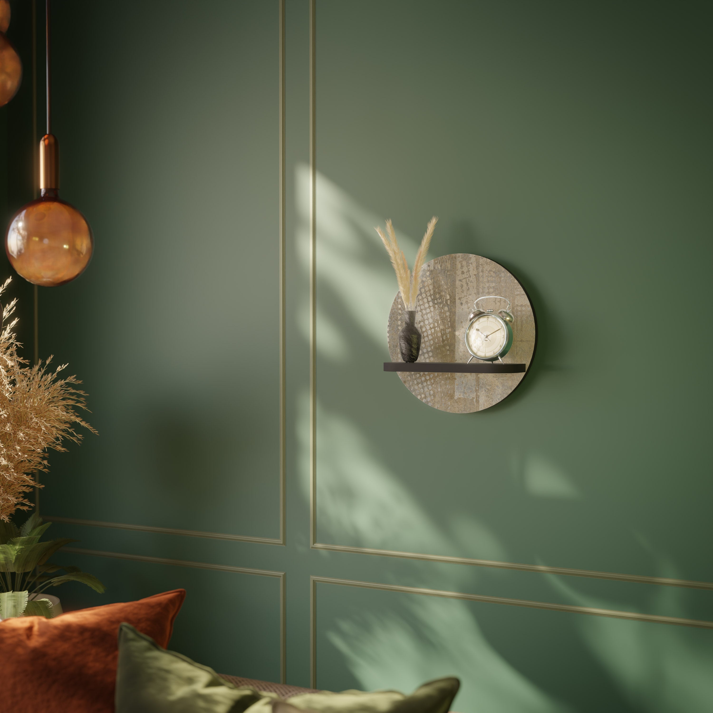 SCREEN ERROR Prateleira Redonda Decorativa em Acabamento Preto