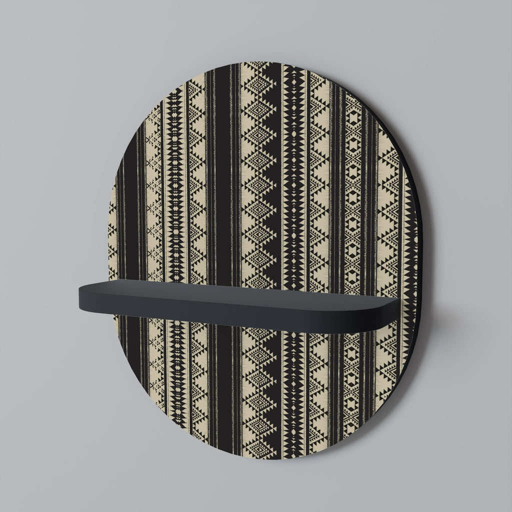 AZTEC Prateleira Oval Decorativa em Acabamento Preto