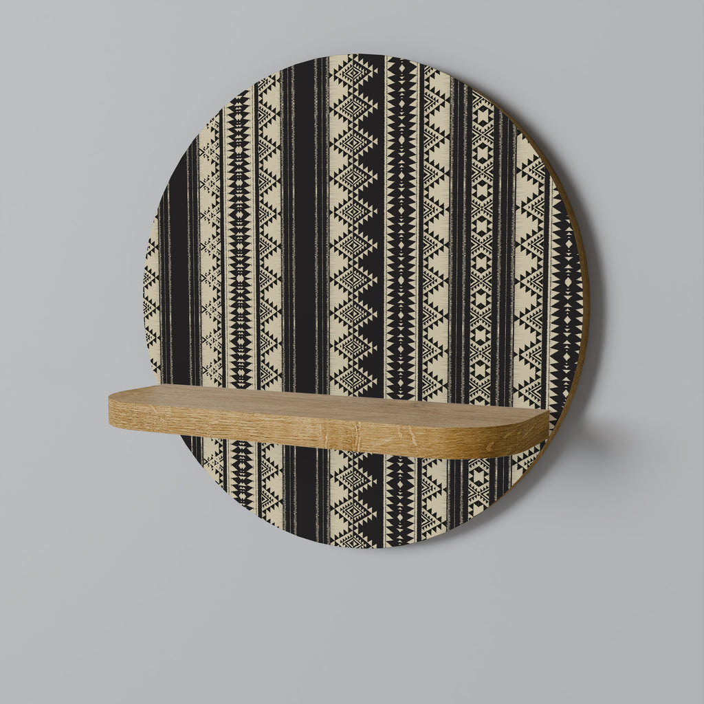 AZTEC Prateleira Redonda Decorativa em Efeito Carvalho