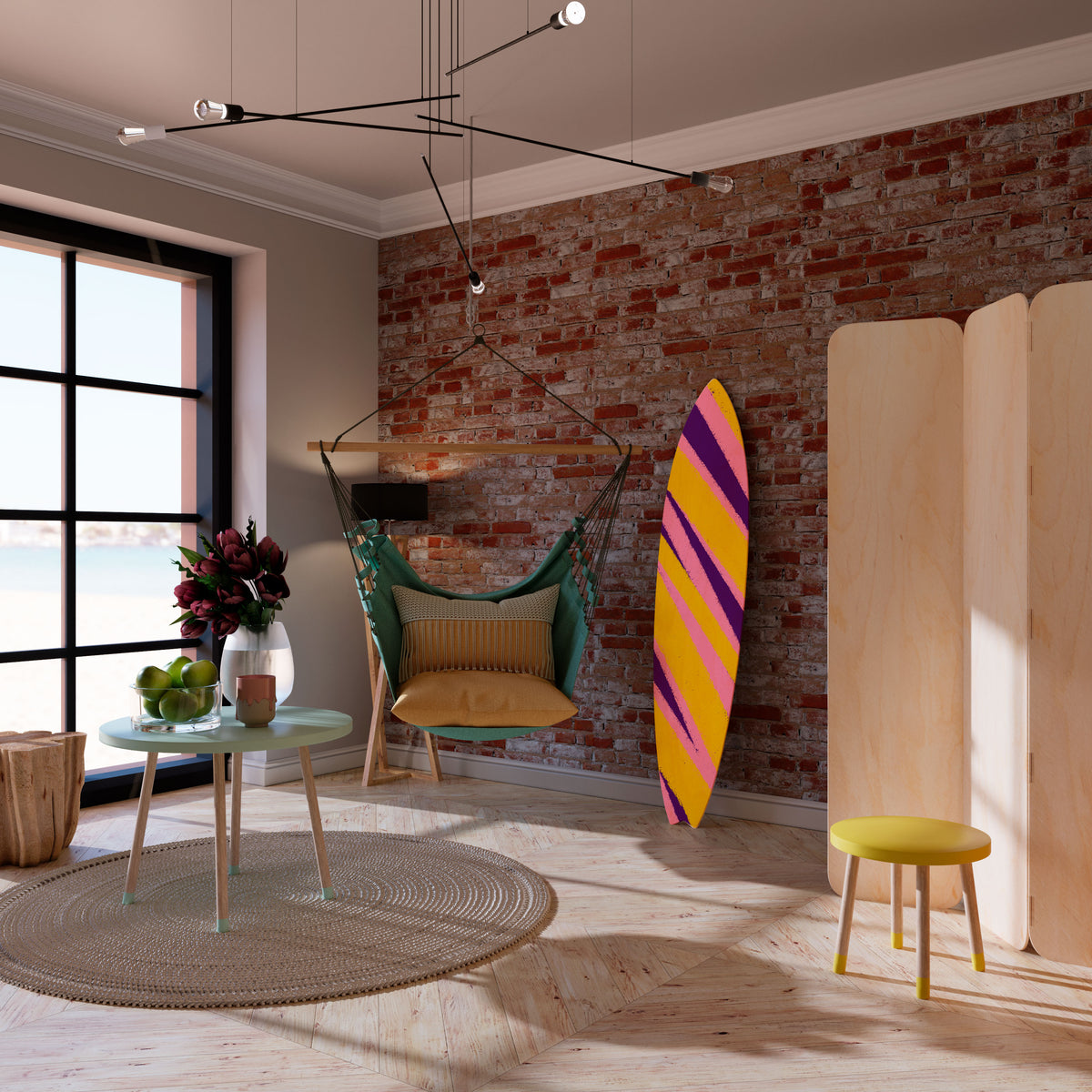 DREAMS COME TRUE Painel Decorativo Prancha de Surf