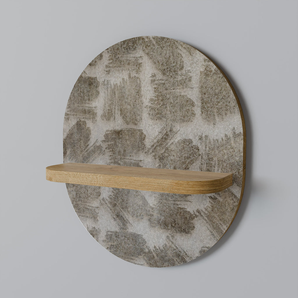 SLIGHTLY BLURRED Prateleira Oval Decorativa em Efeito Carvalho