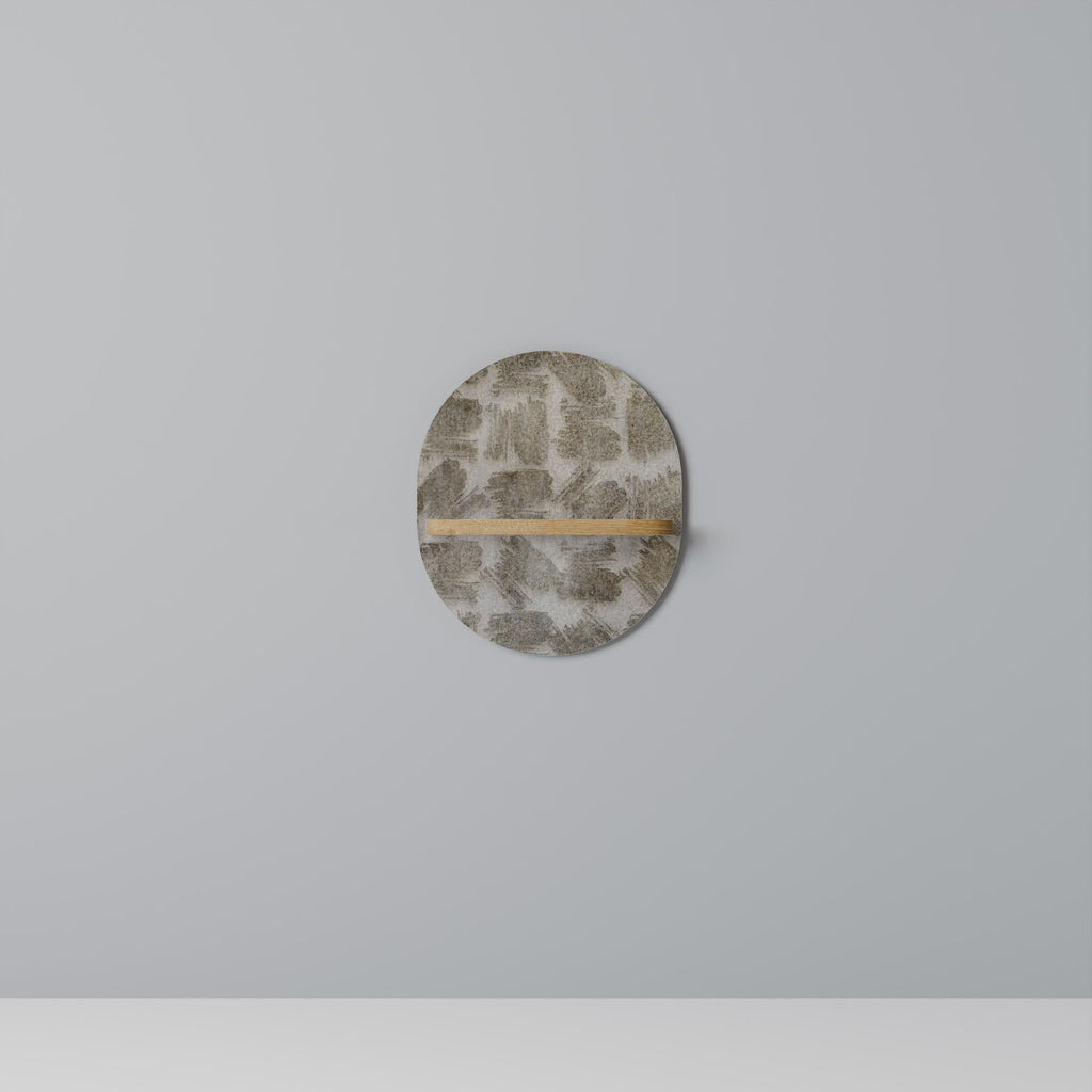 SLIGHTLY BLURRED Prateleira Oval Decorativa em Efeito Carvalho