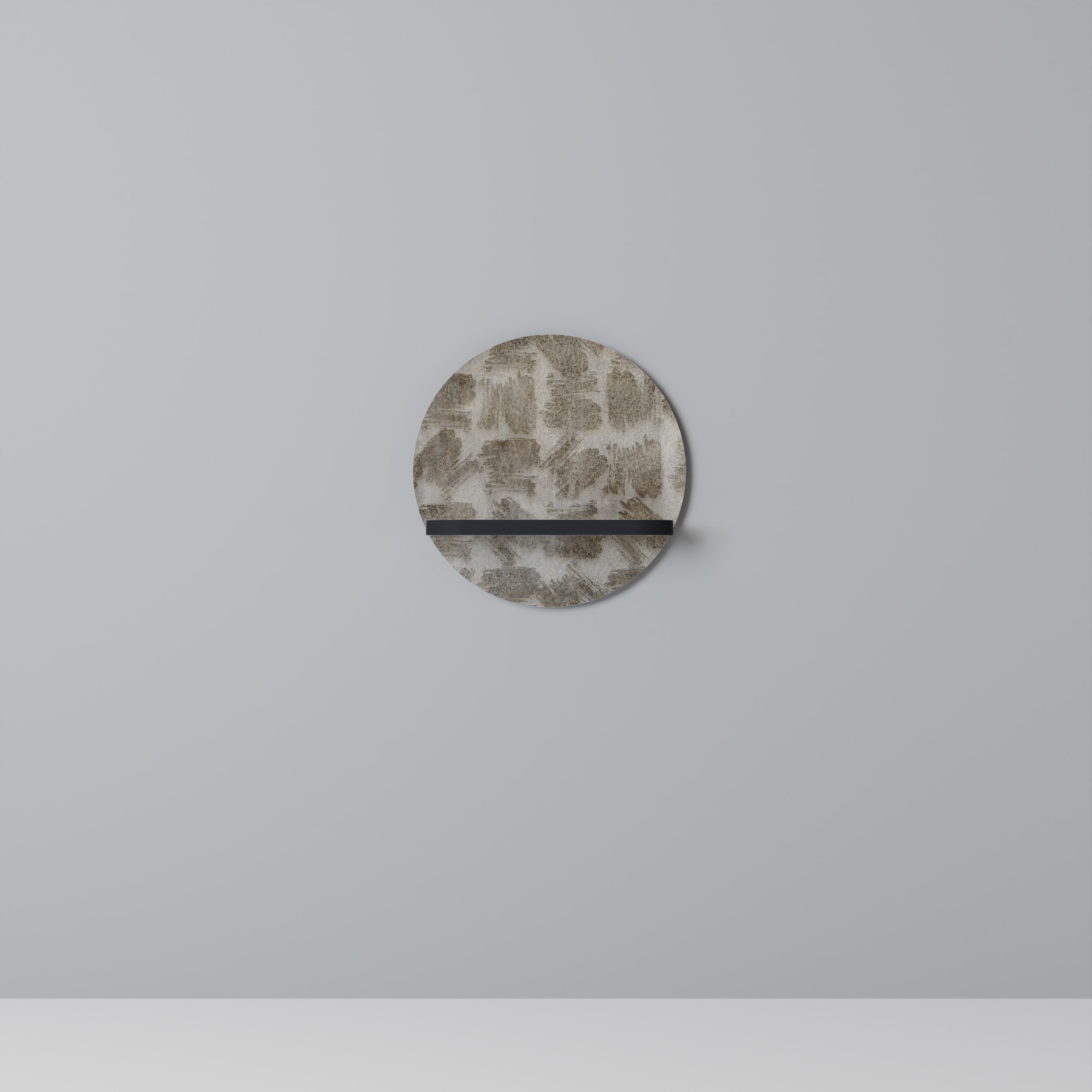 SLIGHTLY BLURRED Prateleira Redonda Decorativa em Acabamento Preto