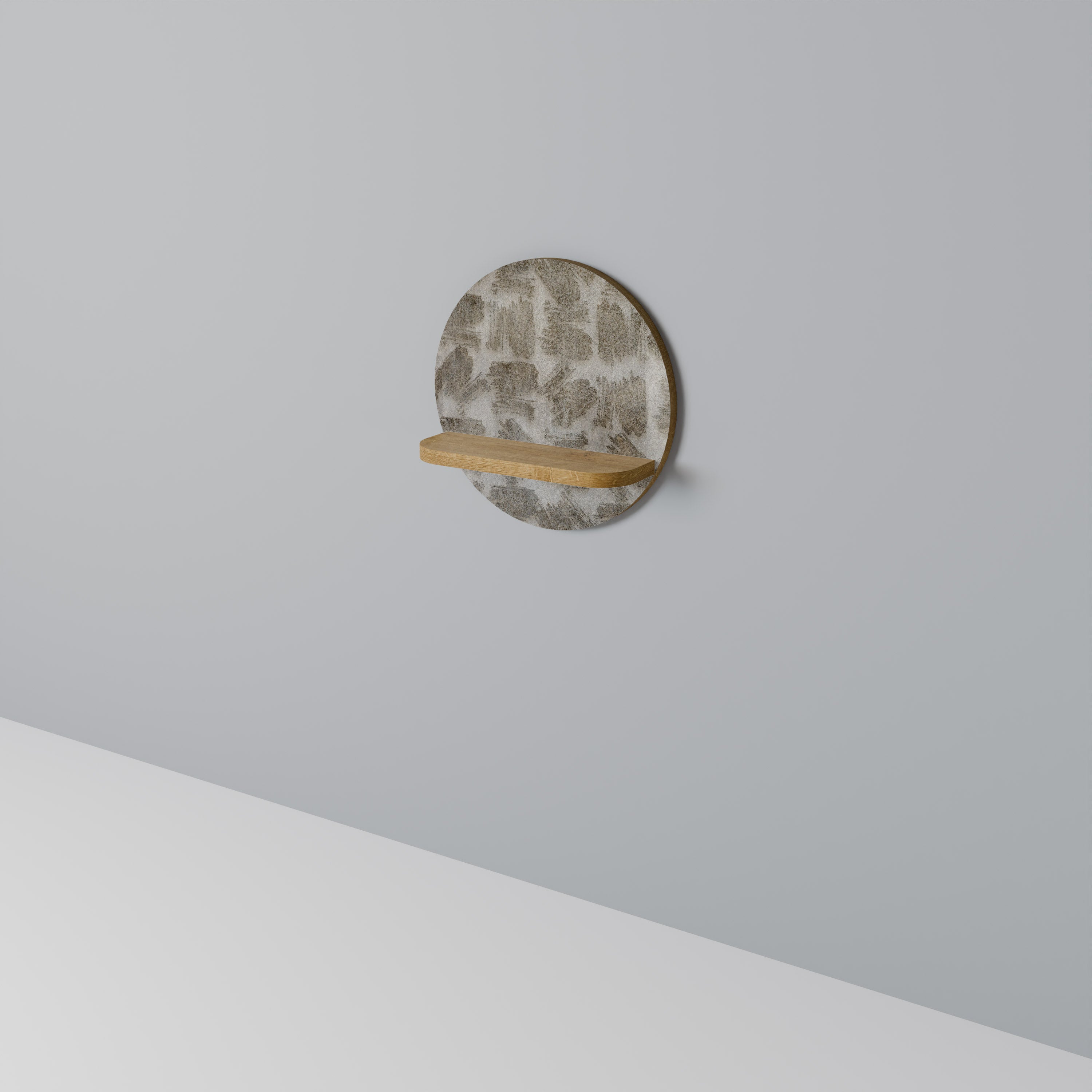 SLIGHTLY BLURRED Prateleira Redonda Decorativa em Efeito Carvalho