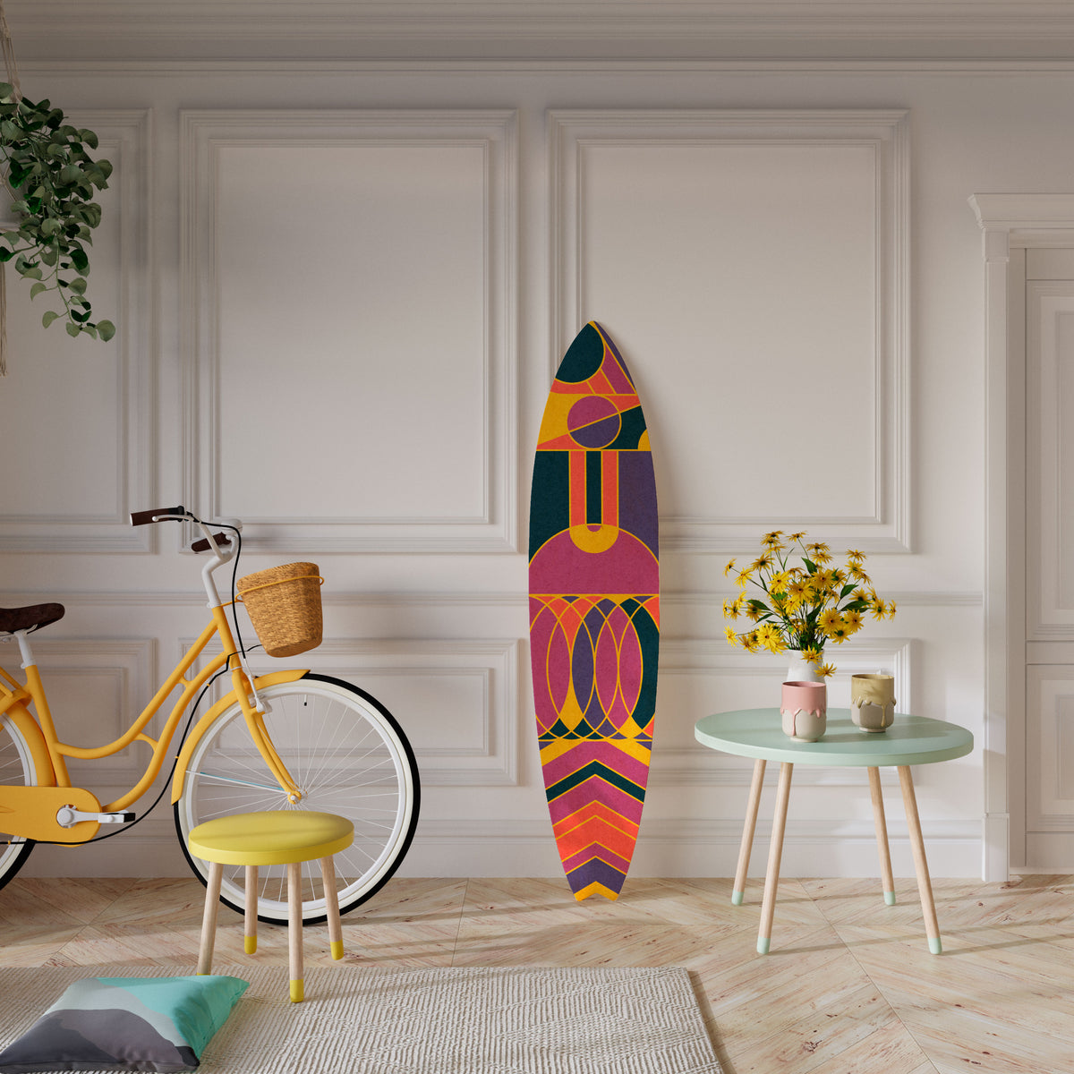 ELECTRIC PATTERNS Painel Decorativo Prancha de Surf