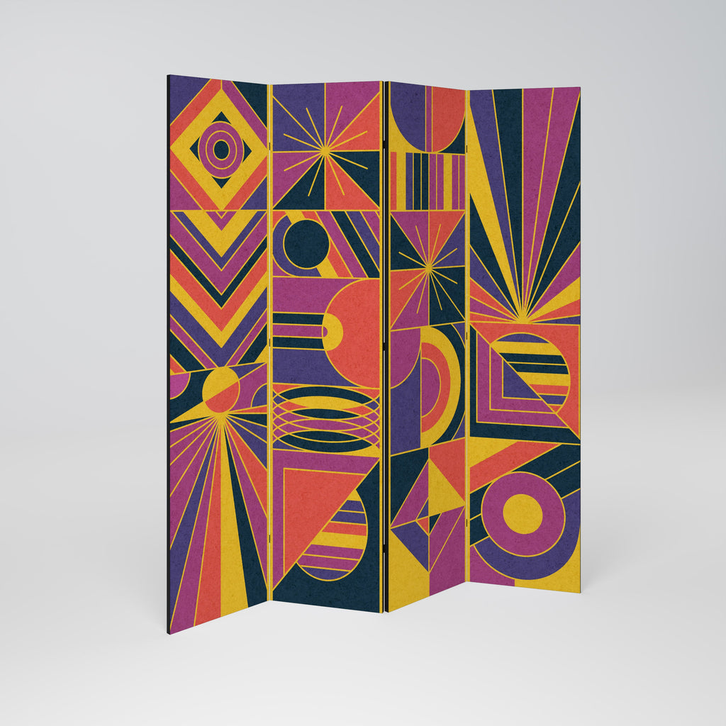 ELECTRIC PATTERNS Biombo Decorativo de 4 Painéis