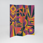 ELECTRIC PATTERNS Biombo Decorativo de 4 Painéis