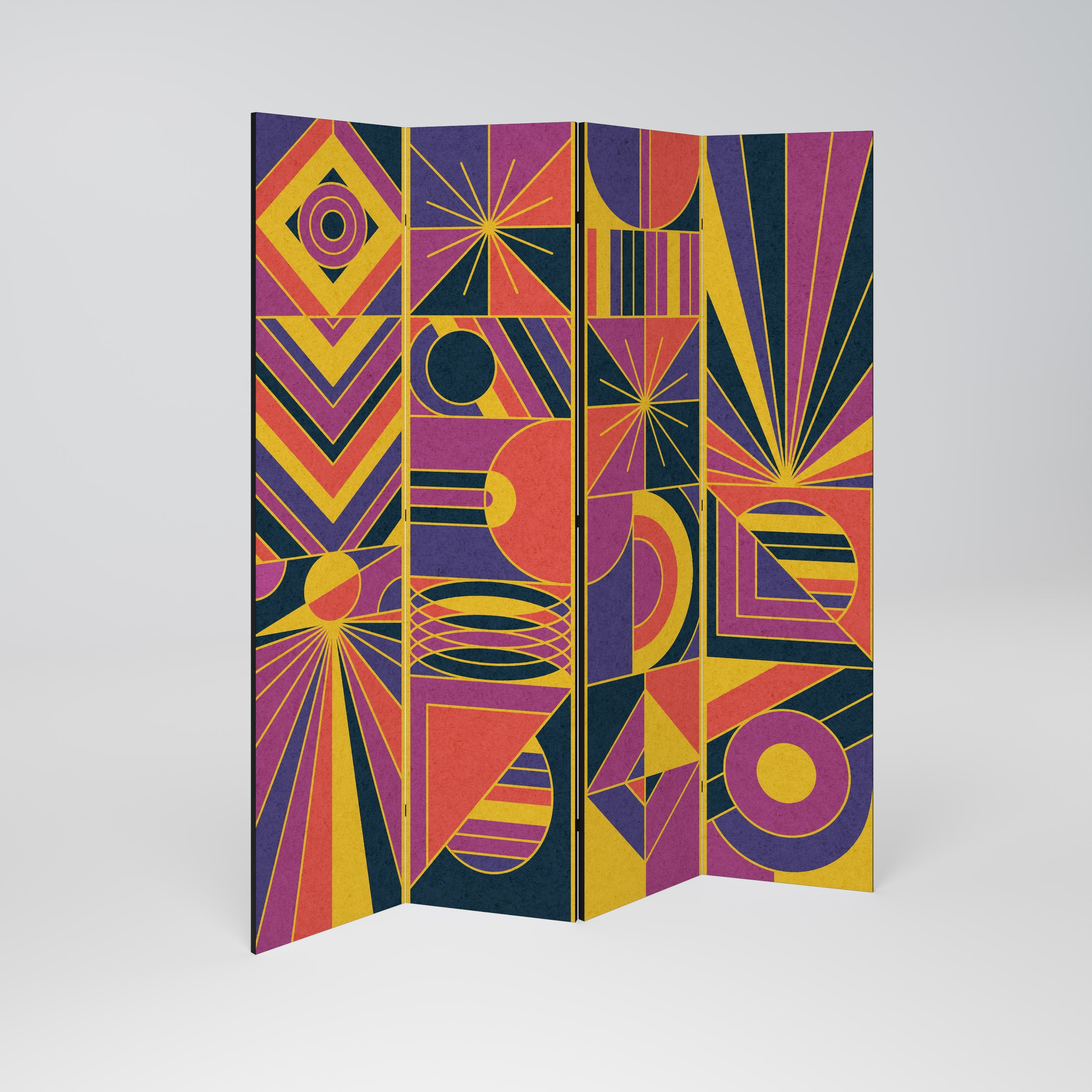 ELECTRIC PATTERNS Biombo Decorativo de 4 Painéis