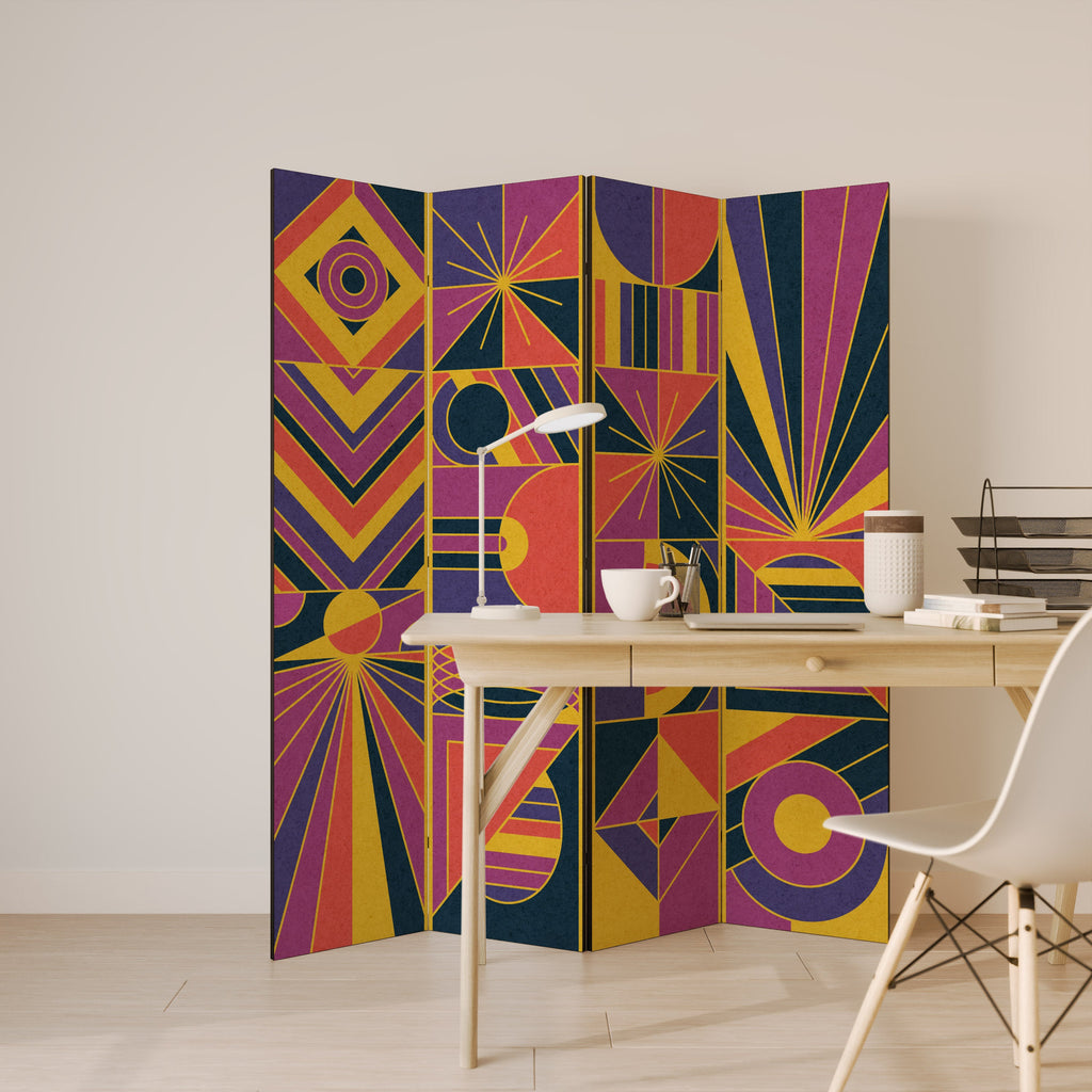 ELECTRIC PATTERNS Biombo Decorativo de 4 Painéis