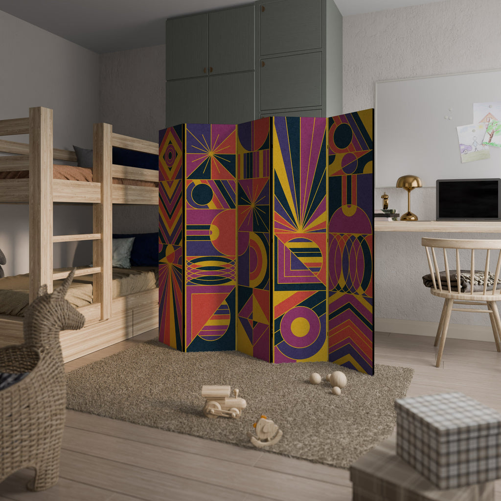 ELECTRIC PATTERNS Decorative 5-Panel Room Divider