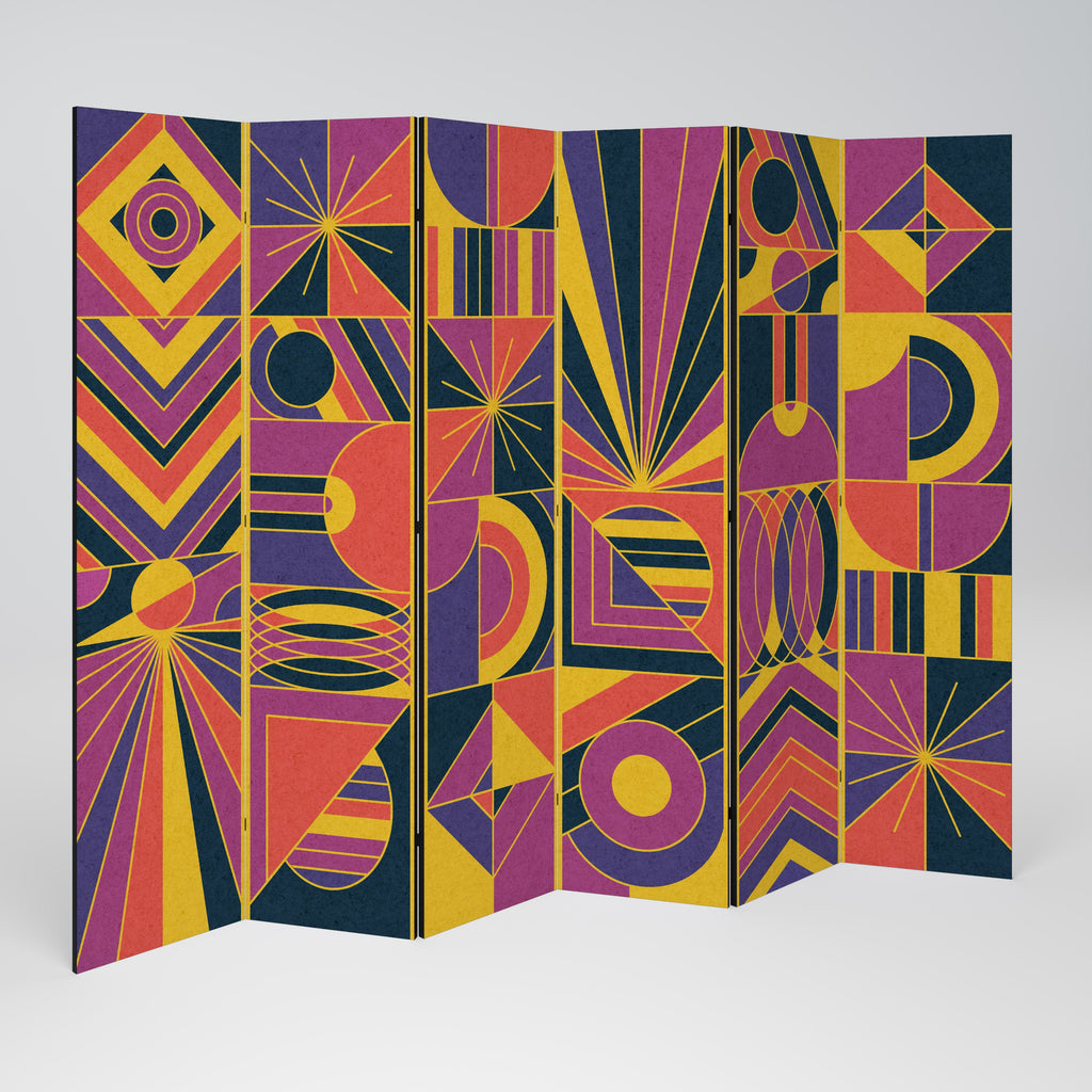 ELECTRIC PATTERNS Decorative 6-Panel Room Divider