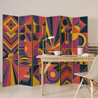 ELECTRIC PATTERNS Decorative 6-Panel Room Divider