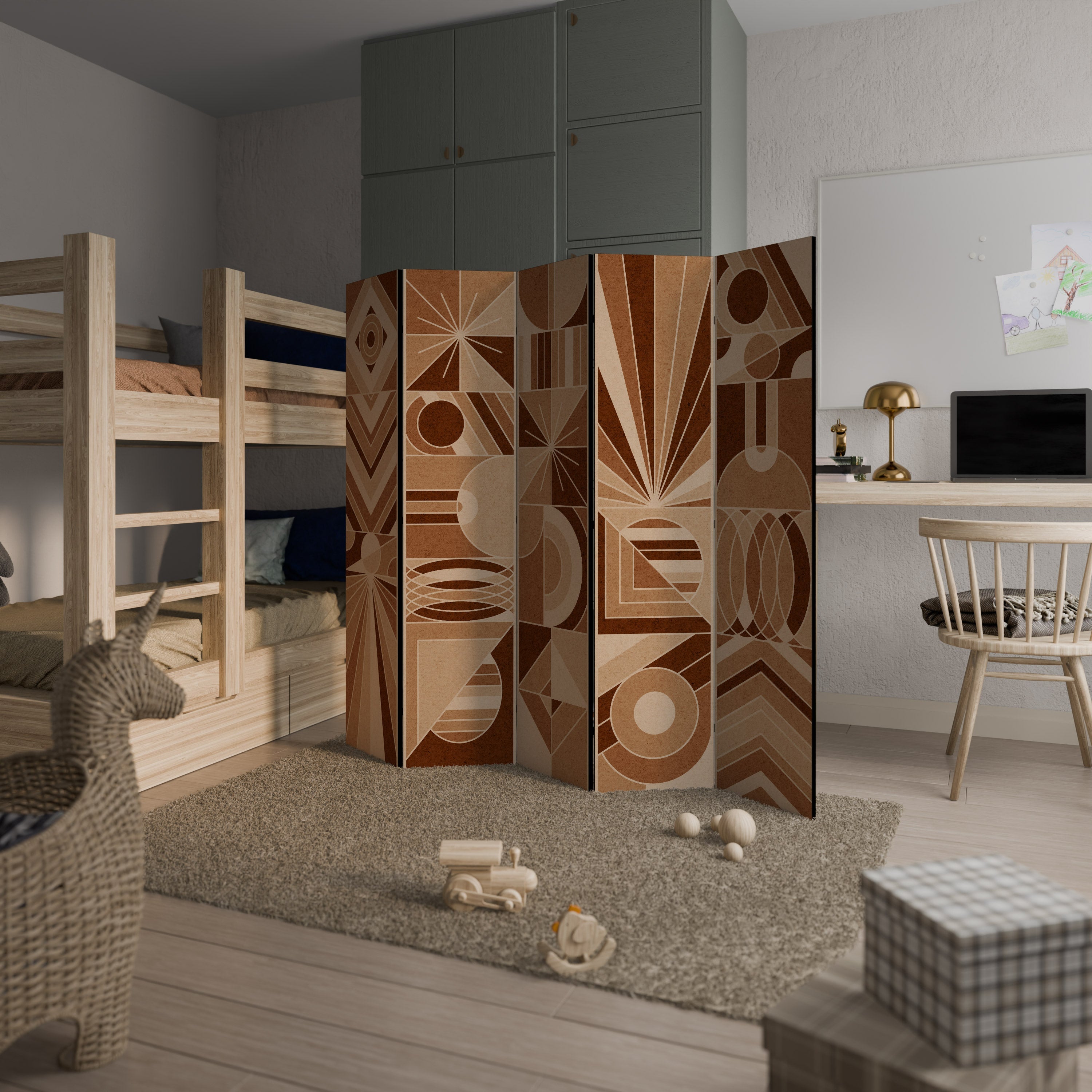 PRISM MOSAIC Biombo Decorativo de 5 Painéis