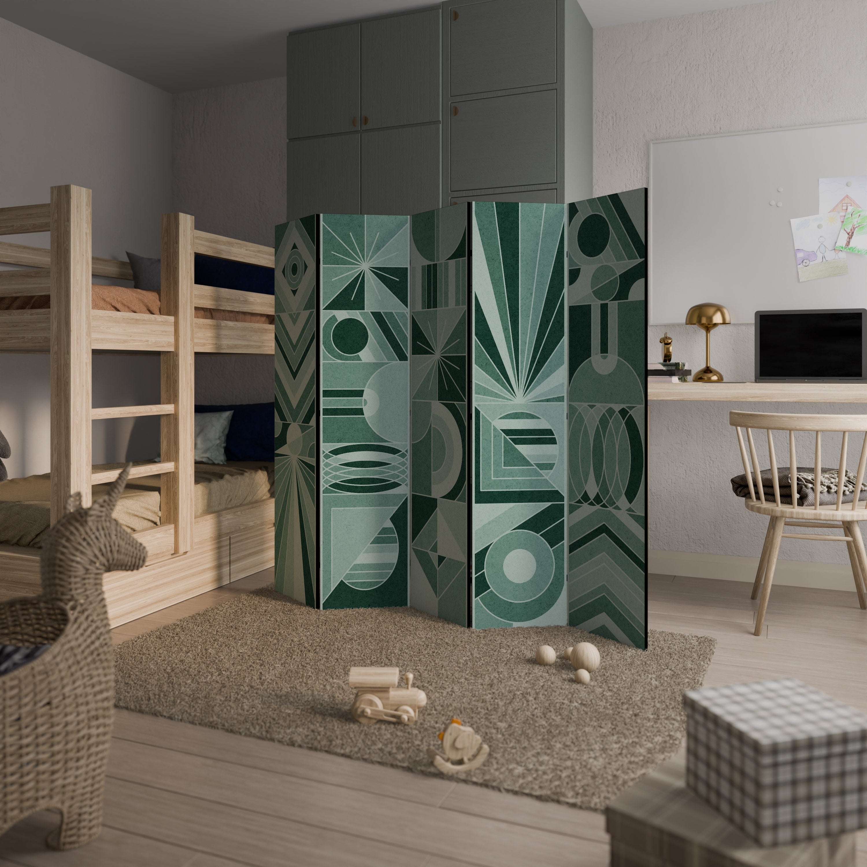 HARMONIC GRID Biombo Decorativo de 5 Painéis