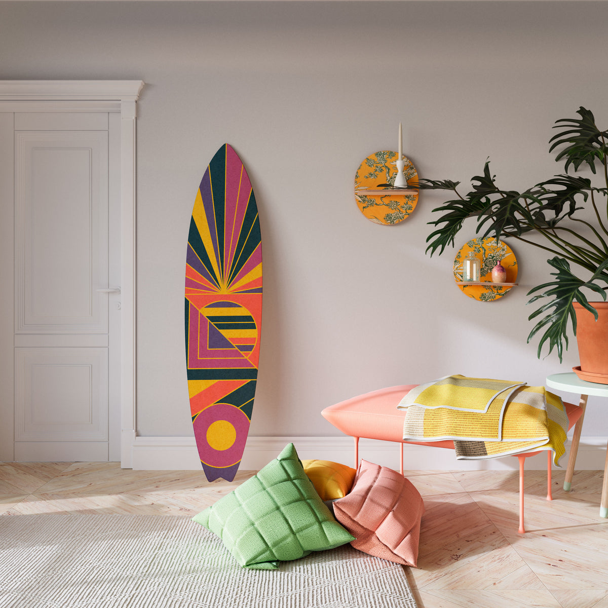 FUSION PATTERNS Painel Decorativo Prancha de Surf