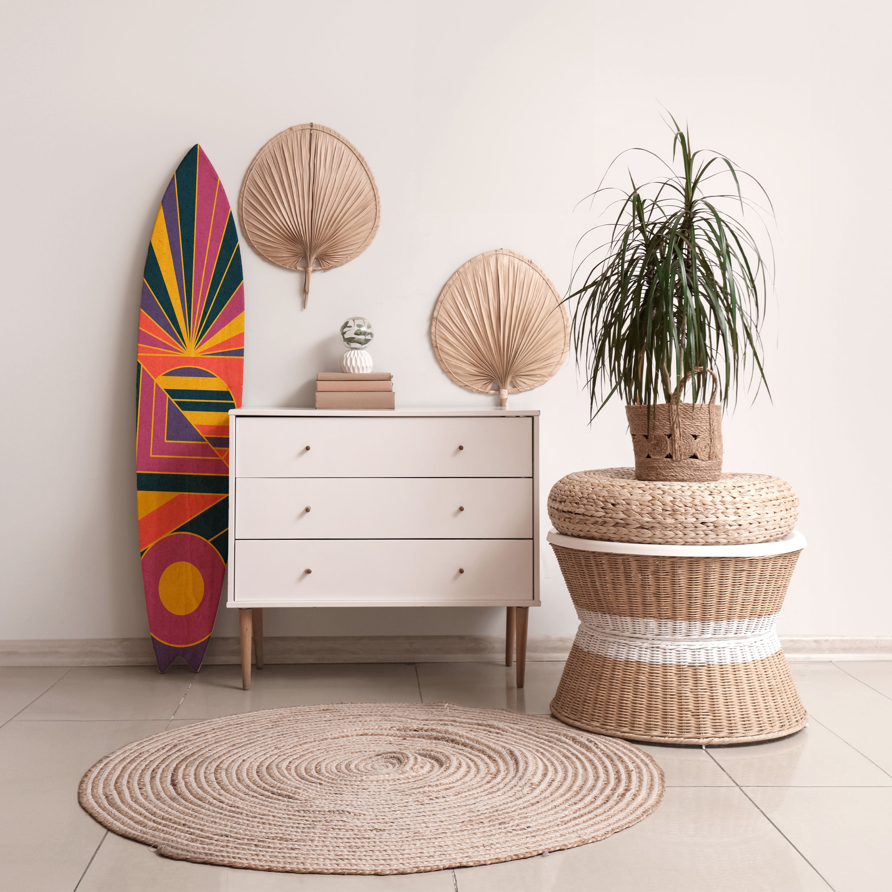 FUSION PATTERNS Prancha de surf decorativa em contraplacado