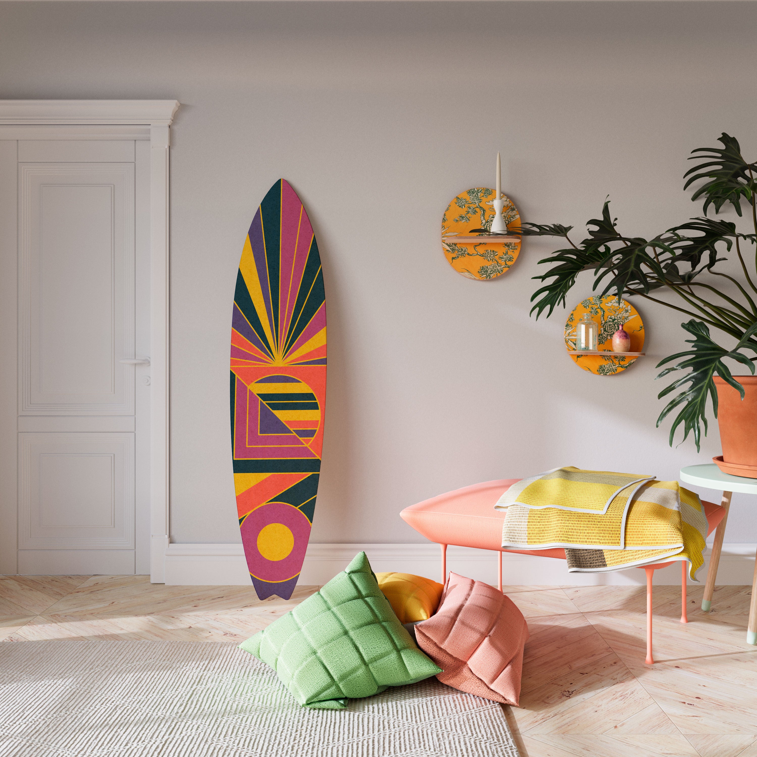 FUSION PATTERNS Prancha de surf decorativa em contraplacado