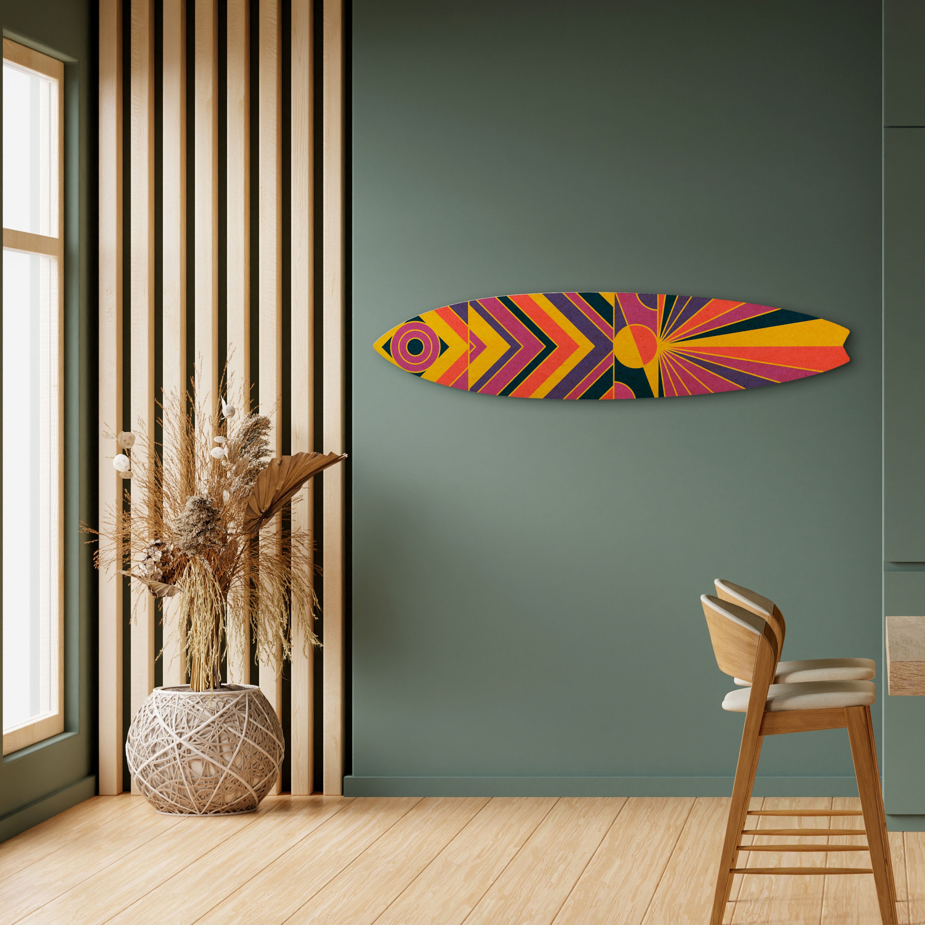 ECHO PATTERNS Prancha de surf decorativa em contraplacado