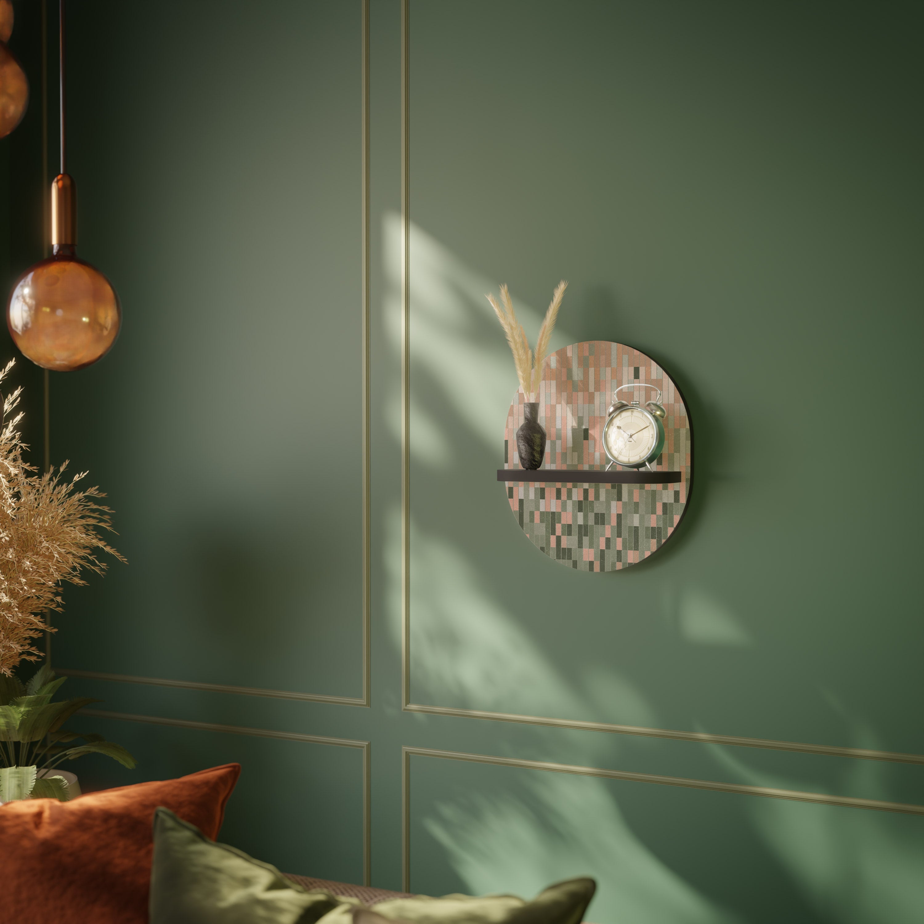 BUILDING THE FUTURE Prateleira Oval Decorativa em Acabamento Preto