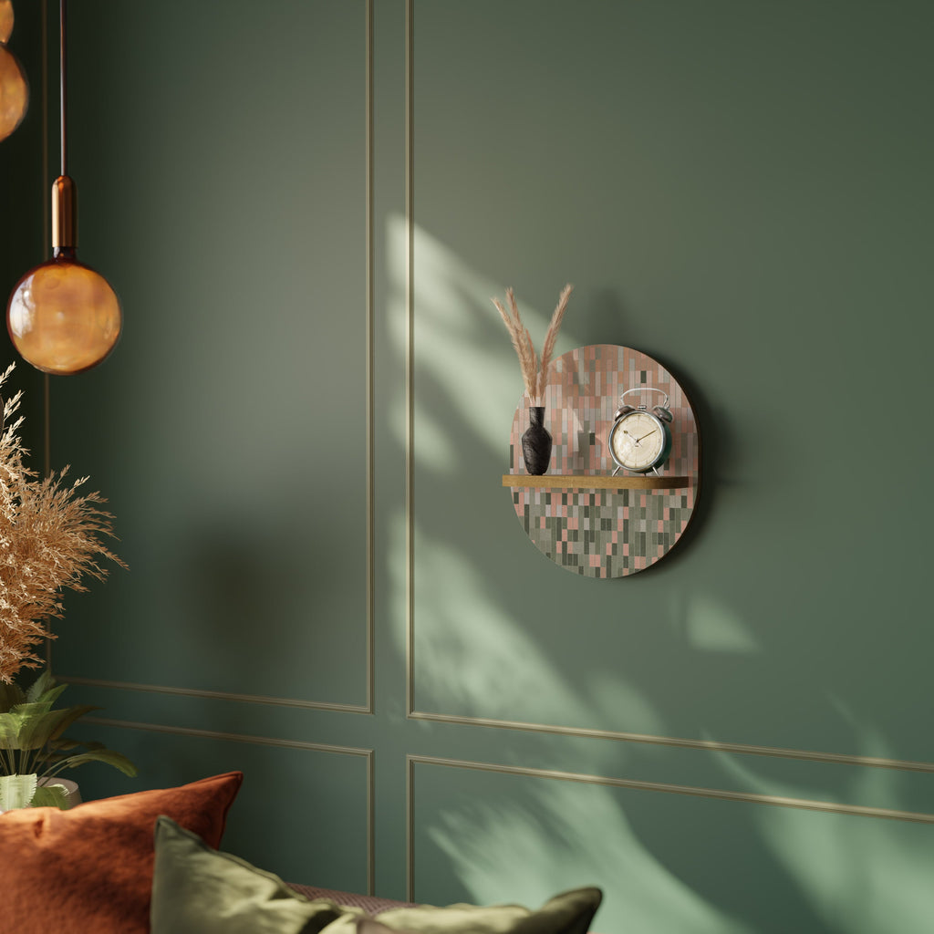 BUILDING THE FUTURE Prateleira Oval Decorativa em Efeito Carvalho