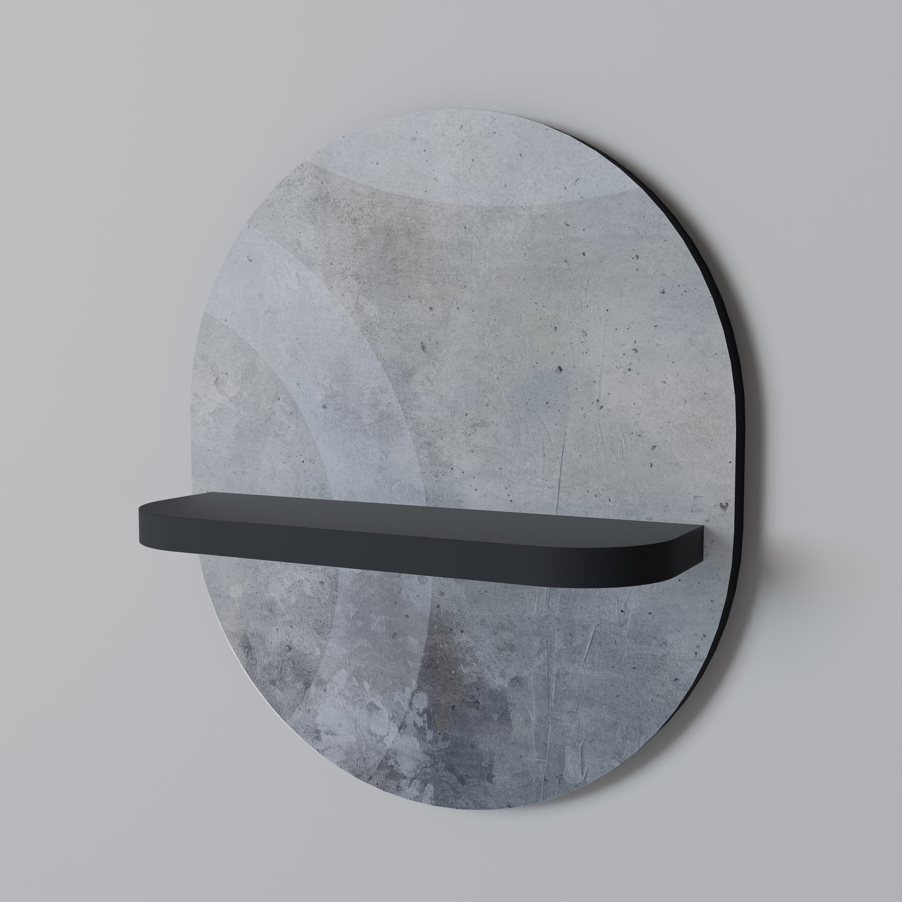 MUTED ARC Prateleira Oval Decorativa em Acabamento Preto