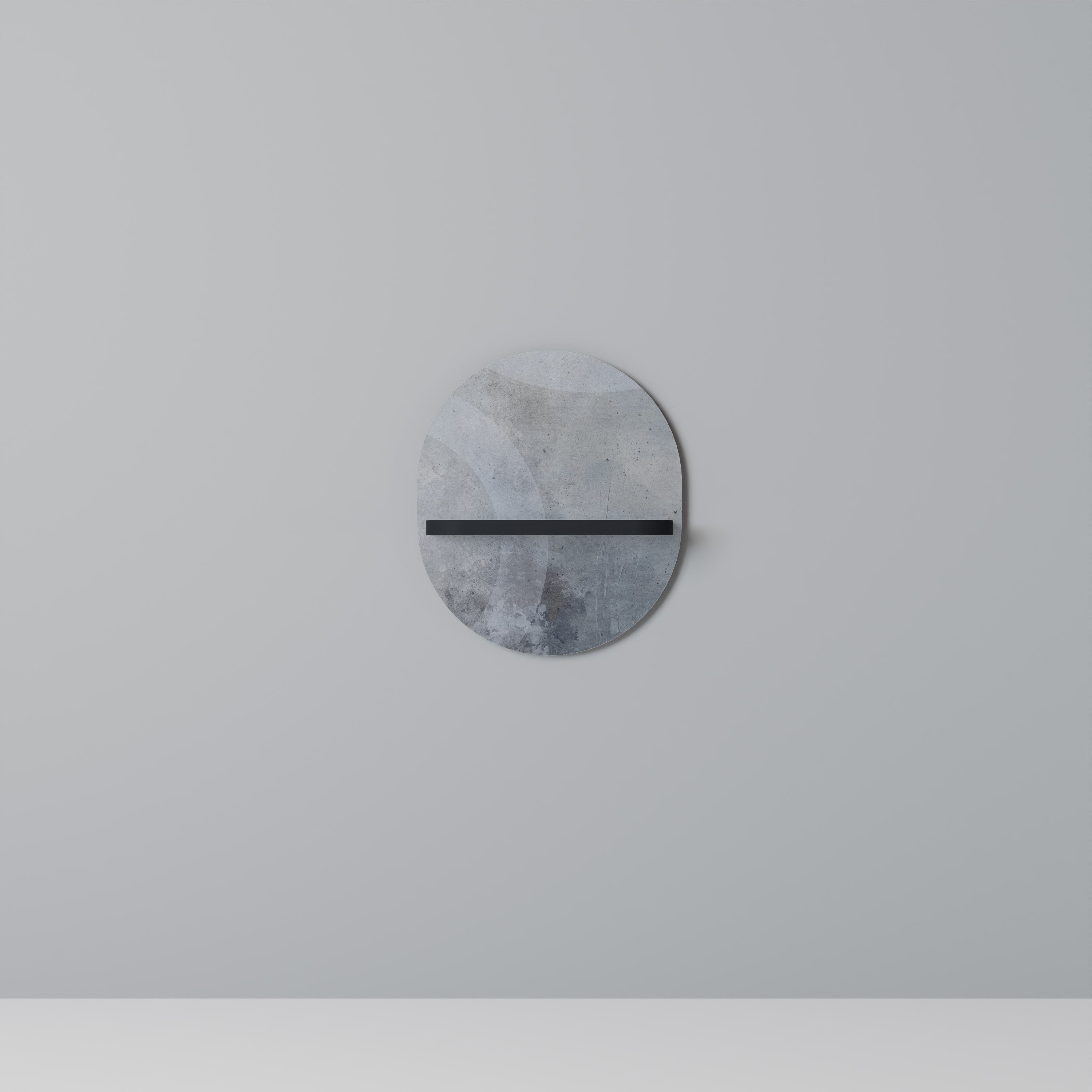 MUTED ARC Prateleira Oval Decorativa em Acabamento Preto