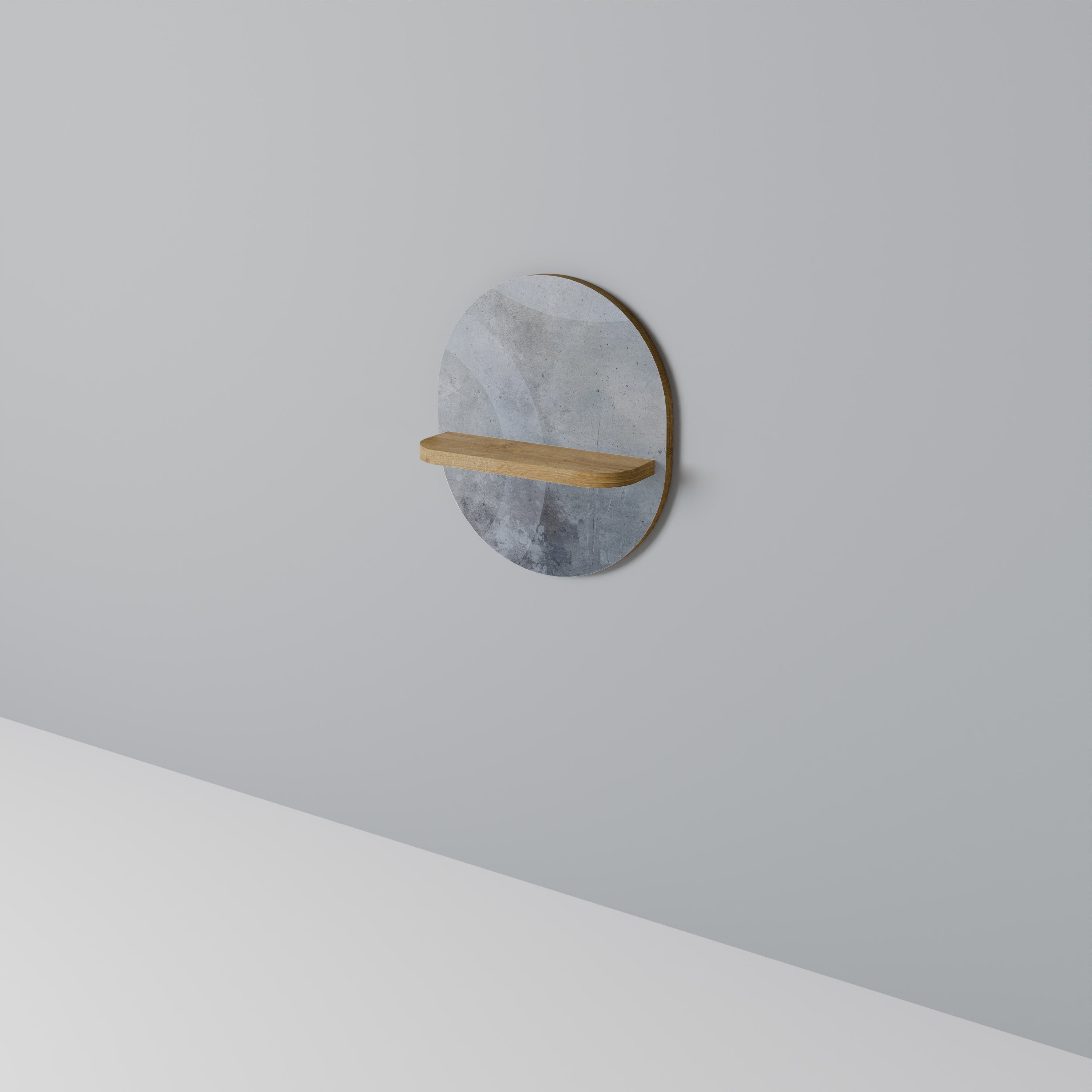 MUTED ARC Prateleira Oval Decorativa em Efeito Carvalho