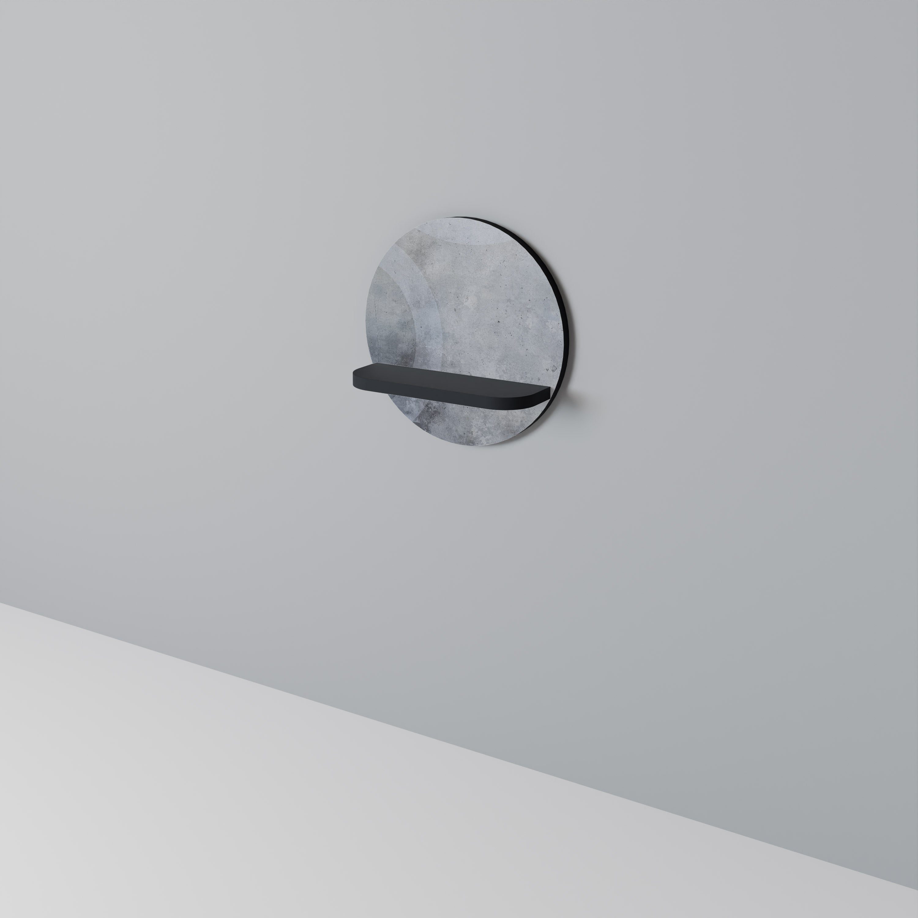 MUTED ARC Prateleira Redonda Decorativa em Acabamento Preto