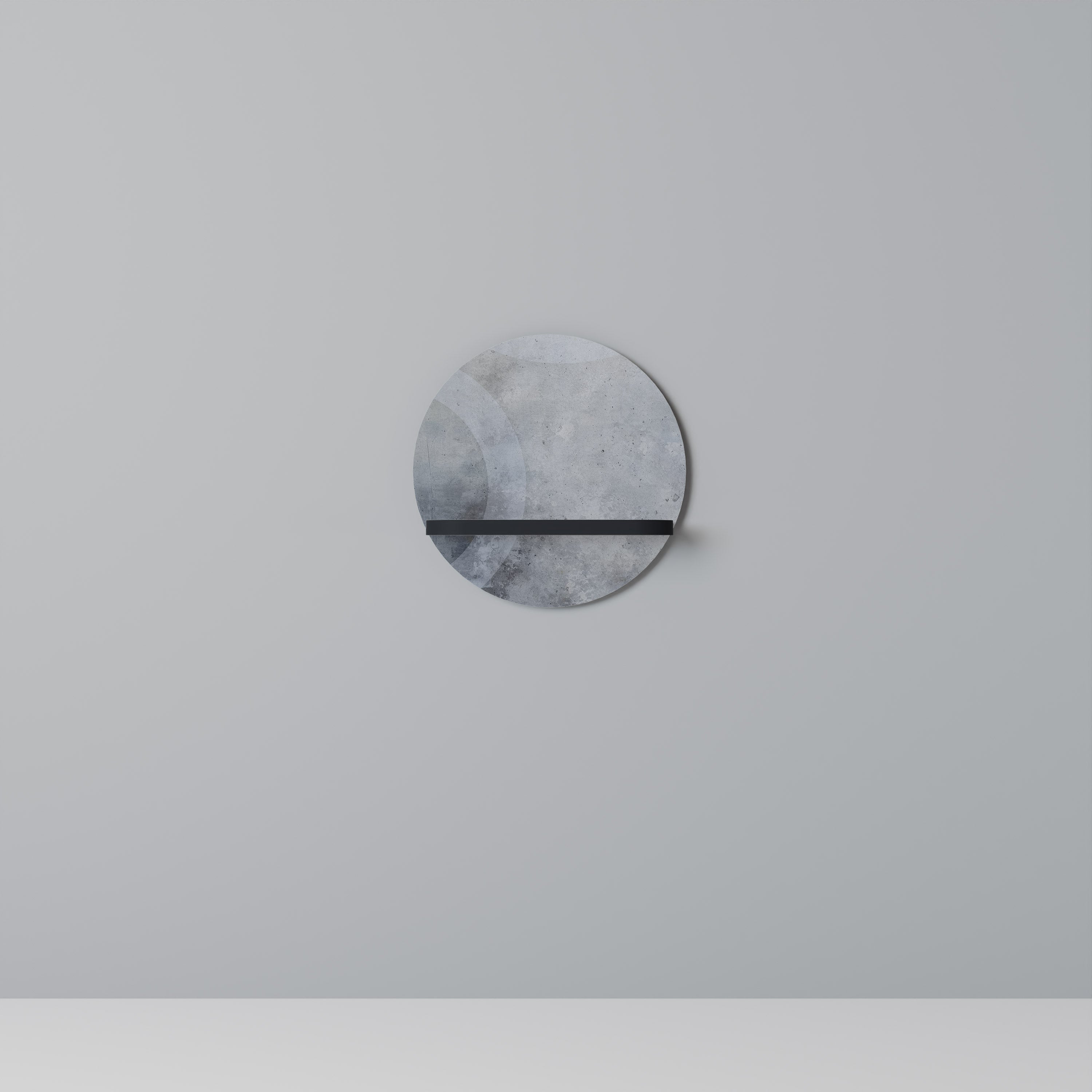 MUTED ARC Prateleira Redonda Decorativa em Acabamento Preto