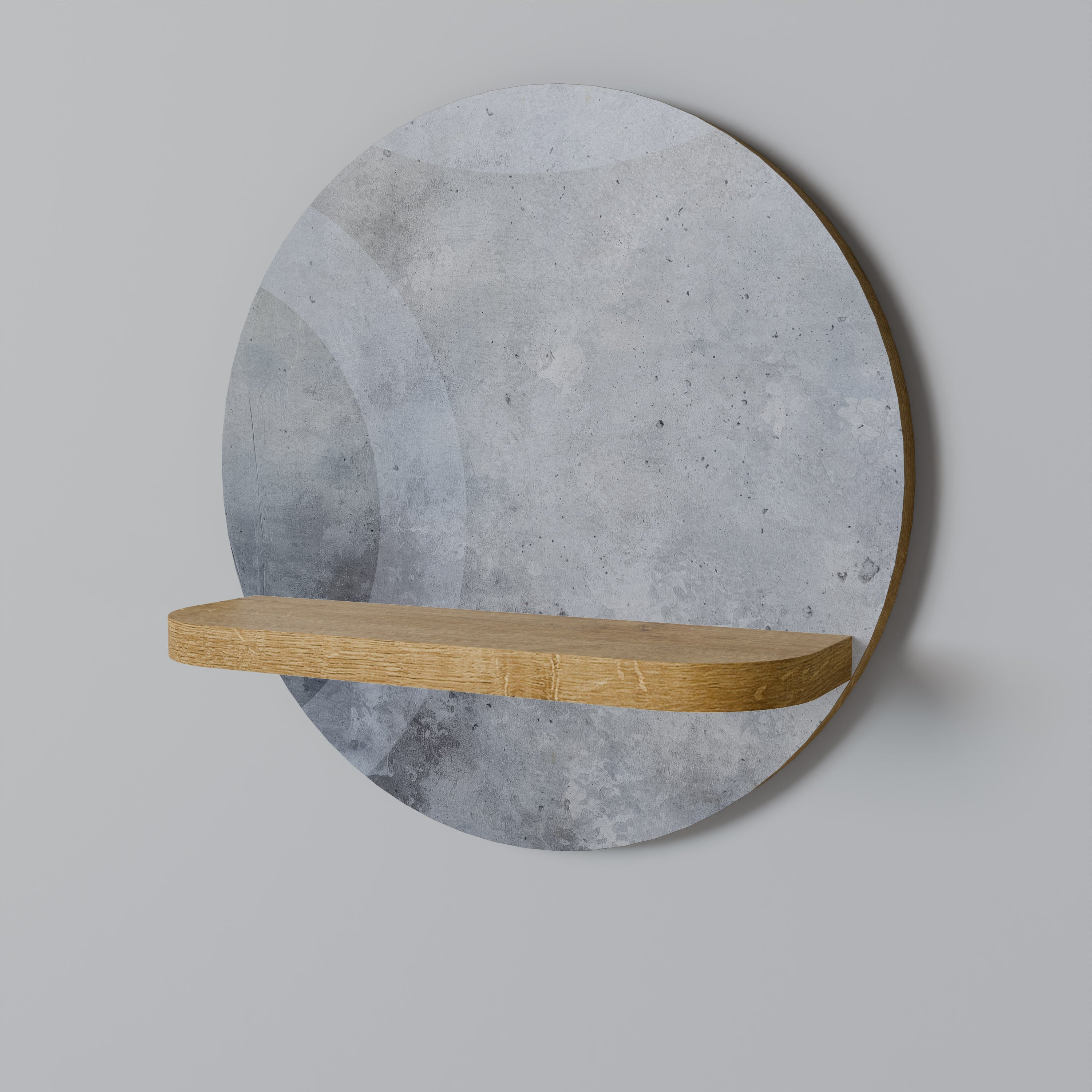 MUTED ARC Prateleira Redonda Decorativa em Efeito Carvalho