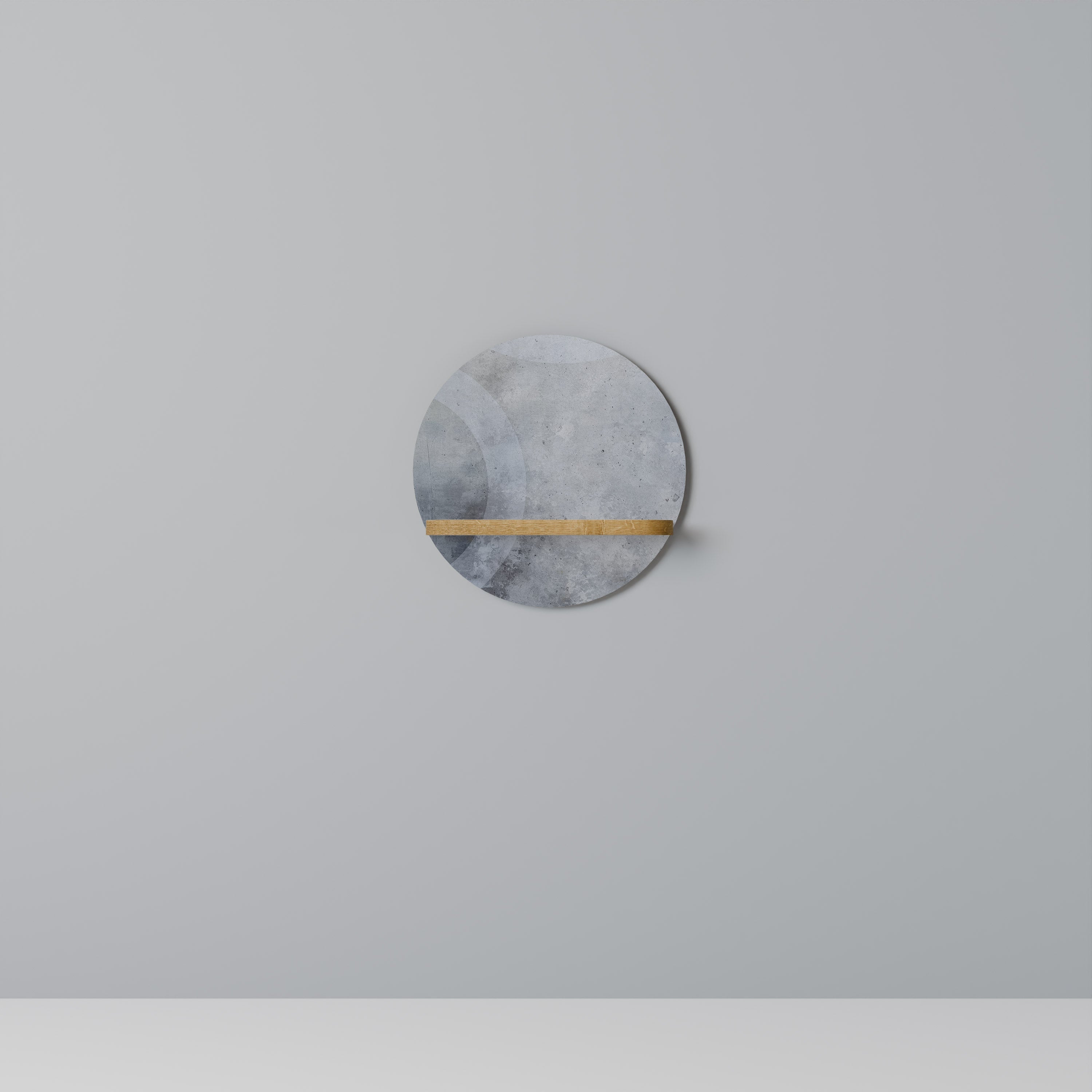 MUTED ARC Prateleira Redonda Decorativa em Efeito Carvalho