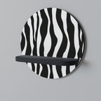 ZEBRA ECHOES Prateleira Redonda Decorativa em Acabamento Preto