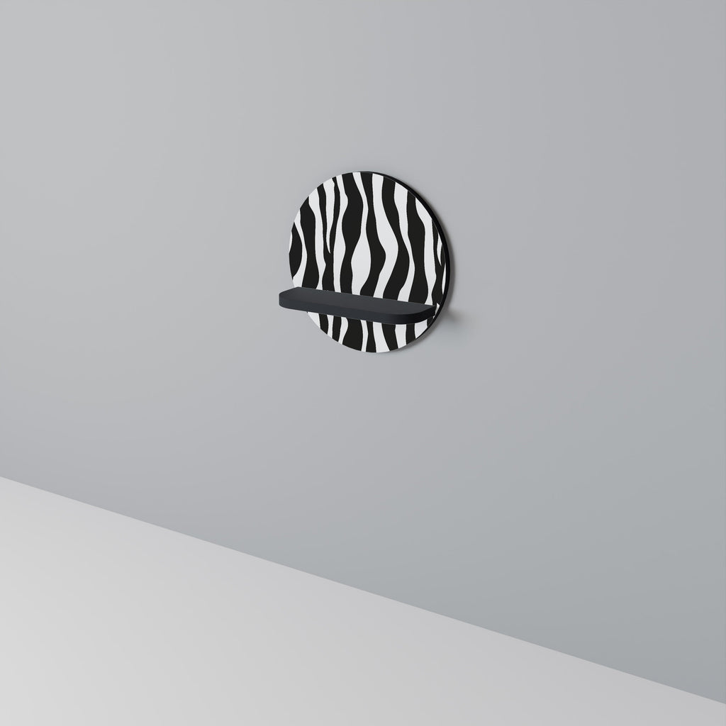 ZEBRA ECHOES Prateleira Redonda Decorativa em Acabamento Preto
