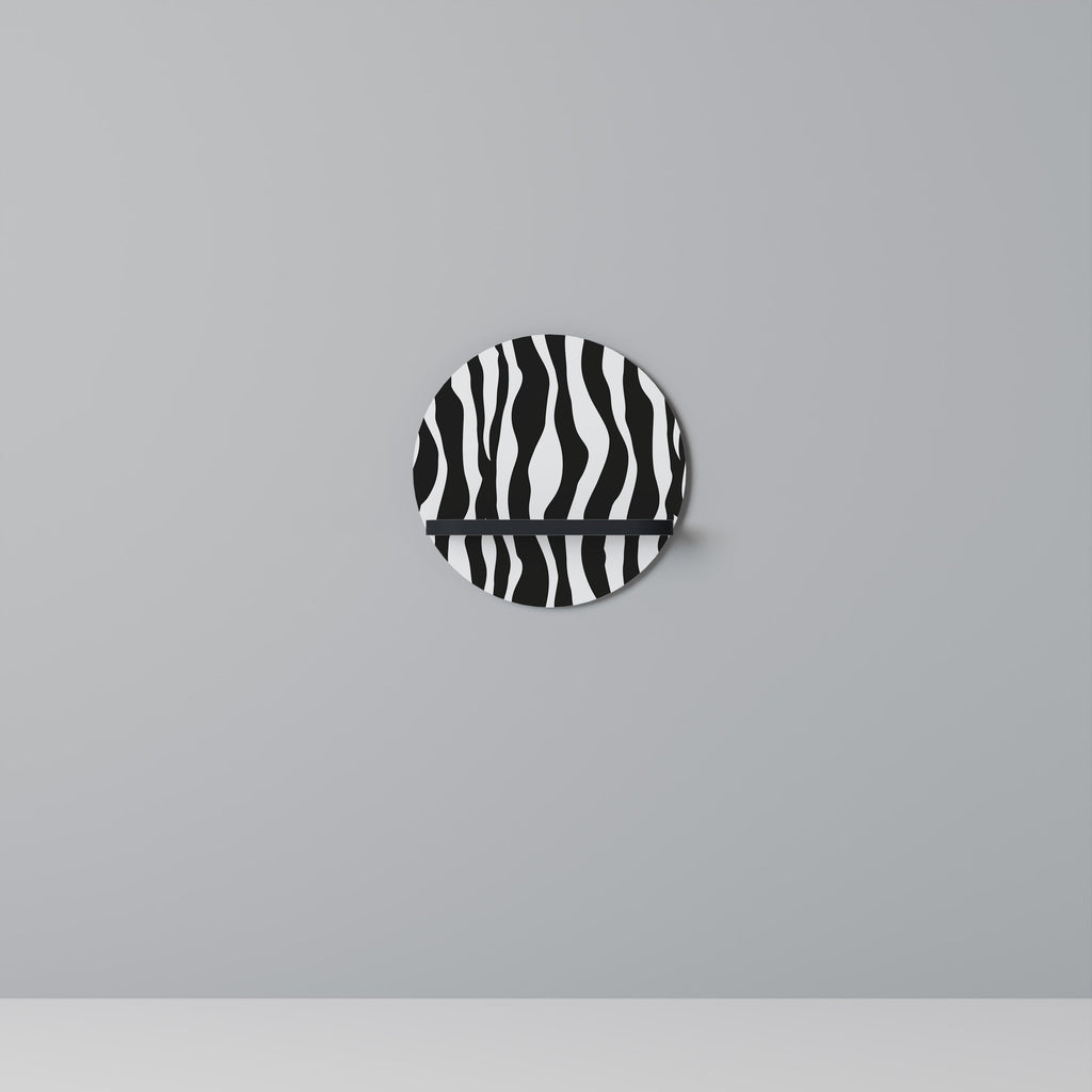 ZEBRA ECHOES Prateleira Redonda Decorativa em Acabamento Preto