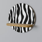 ZEBRA ECHOES Round Art Shelf In Oak Effect