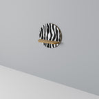 ZEBRA ECHOES Round Art Shelf In Oak Effect