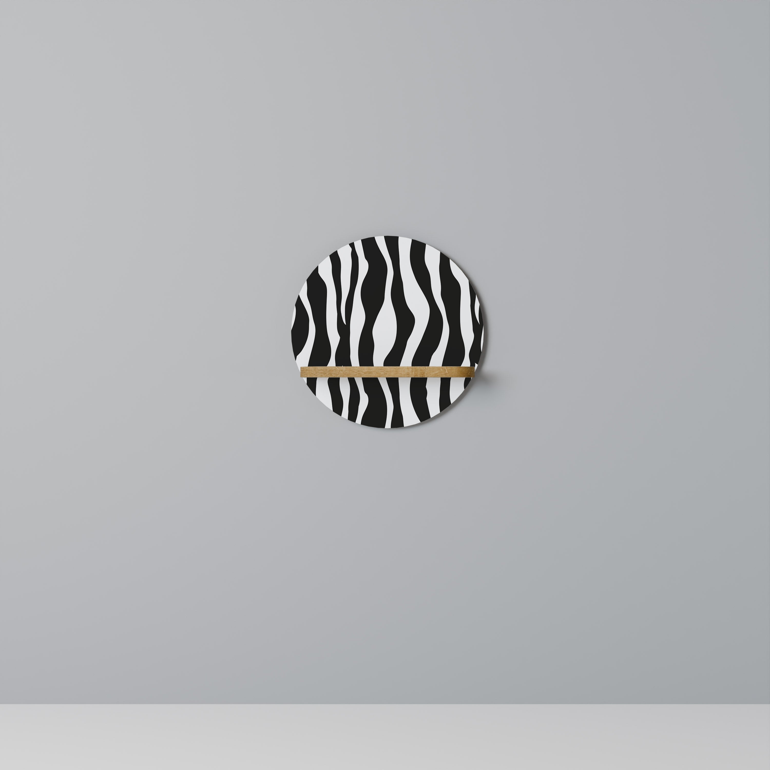 ZEBRA ECHOES Prateleira Redonda Decorativa em Efeito Carvalho
