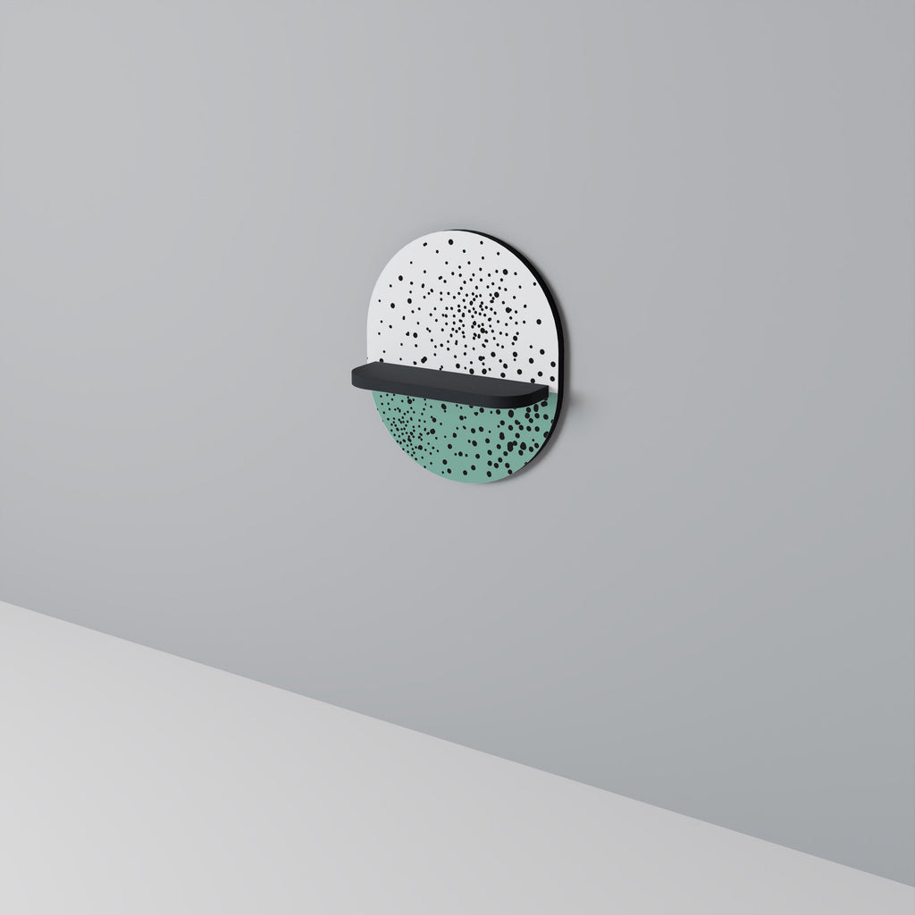 DOTTED DELIGHTS Prateleira Oval Decorativa em Acabamento Preto