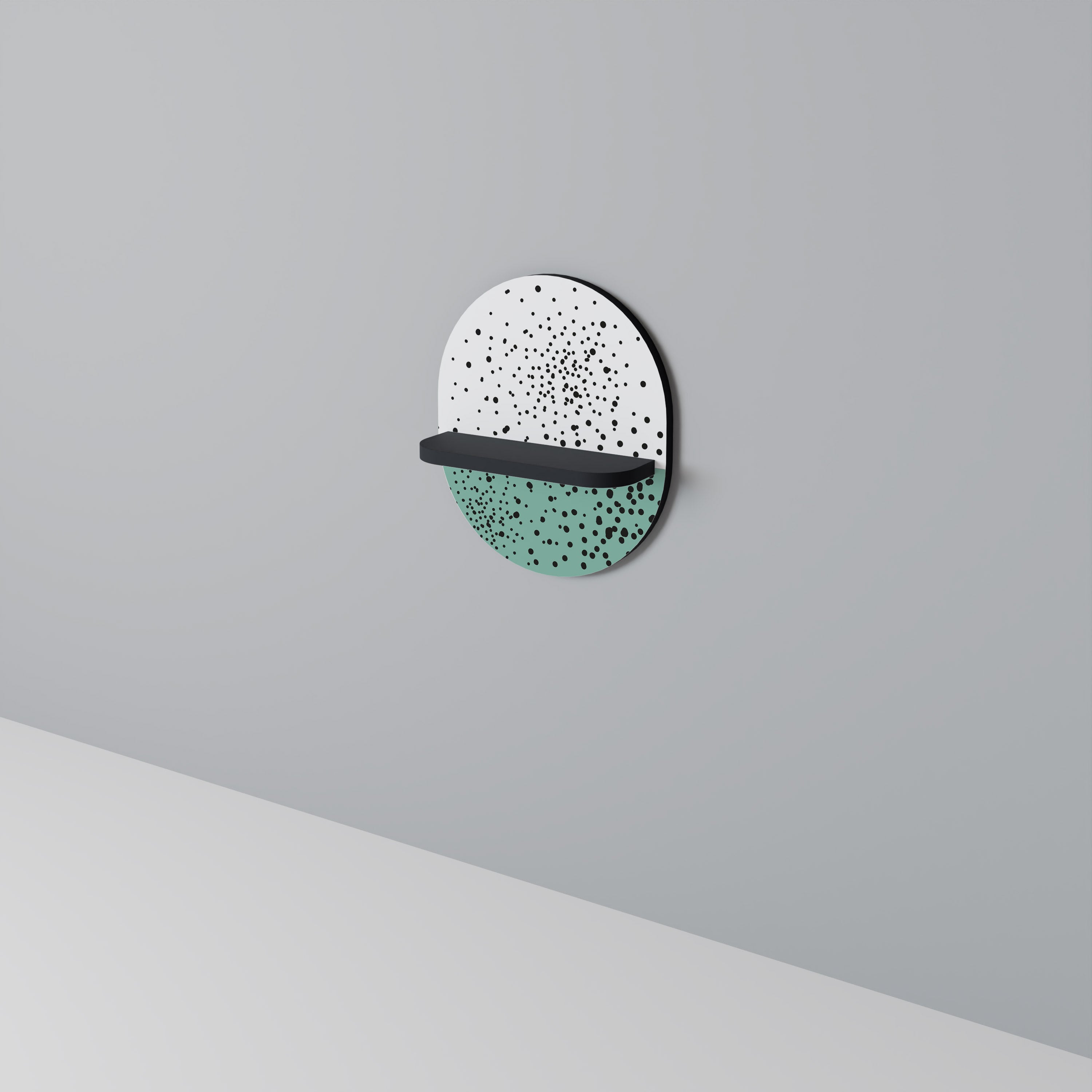 DOTTED DELIGHTS Prateleira Oval Decorativa em Acabamento Preto