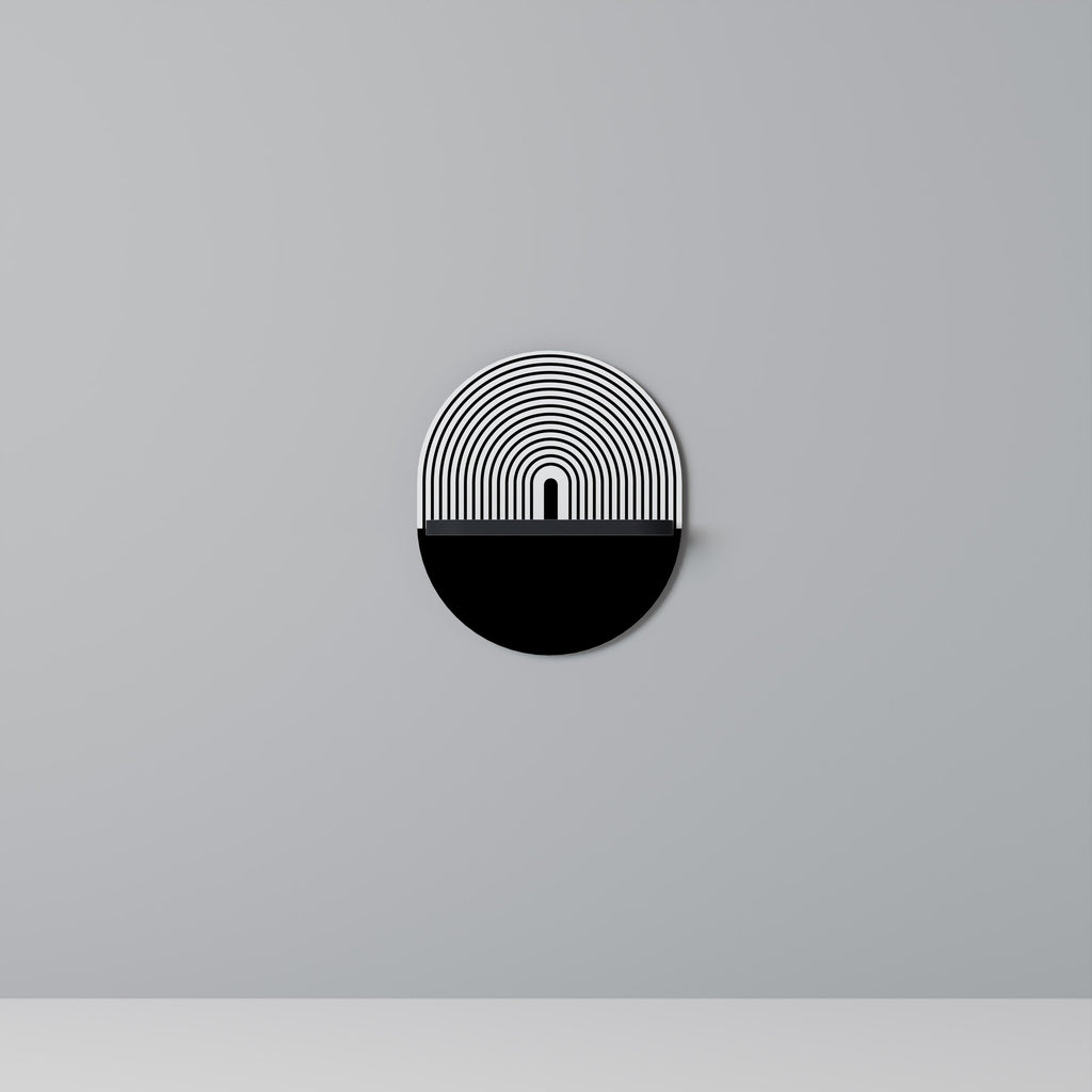 DUSK VIBRATION Prateleira Oval Decorativa em Acabamento Preto