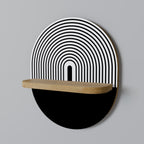 DUSK VIBRATION Prateleira Oval Decorativa em Efeito Carvalho