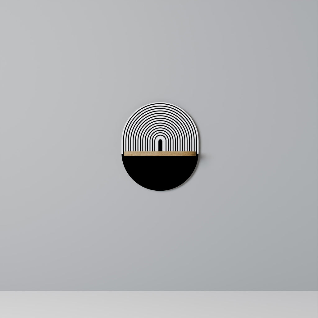 DUSK VIBRATION Prateleira Oval Decorativa em Efeito Carvalho