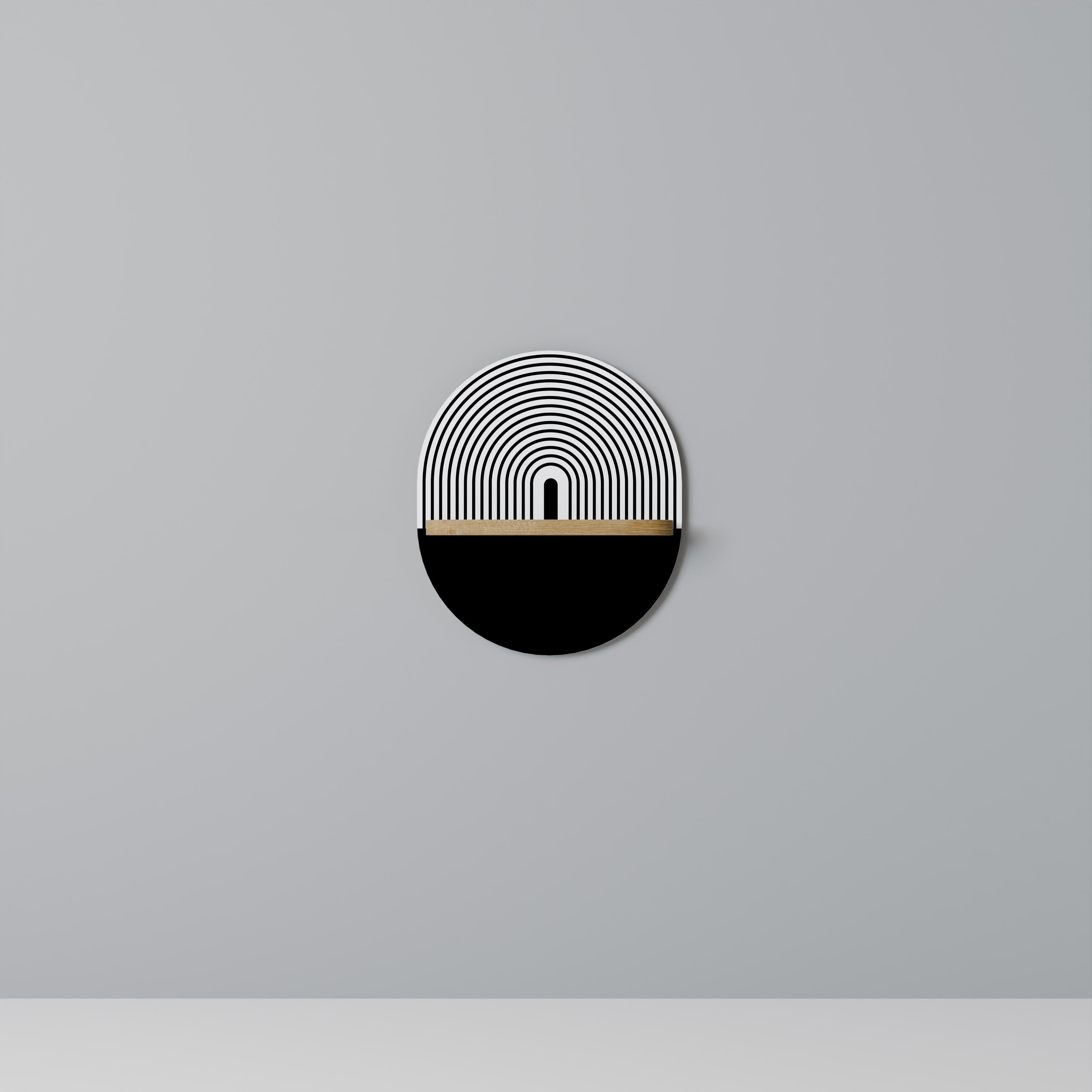 DUSK VIBRATION Prateleira Oval Decorativa em Efeito Carvalho