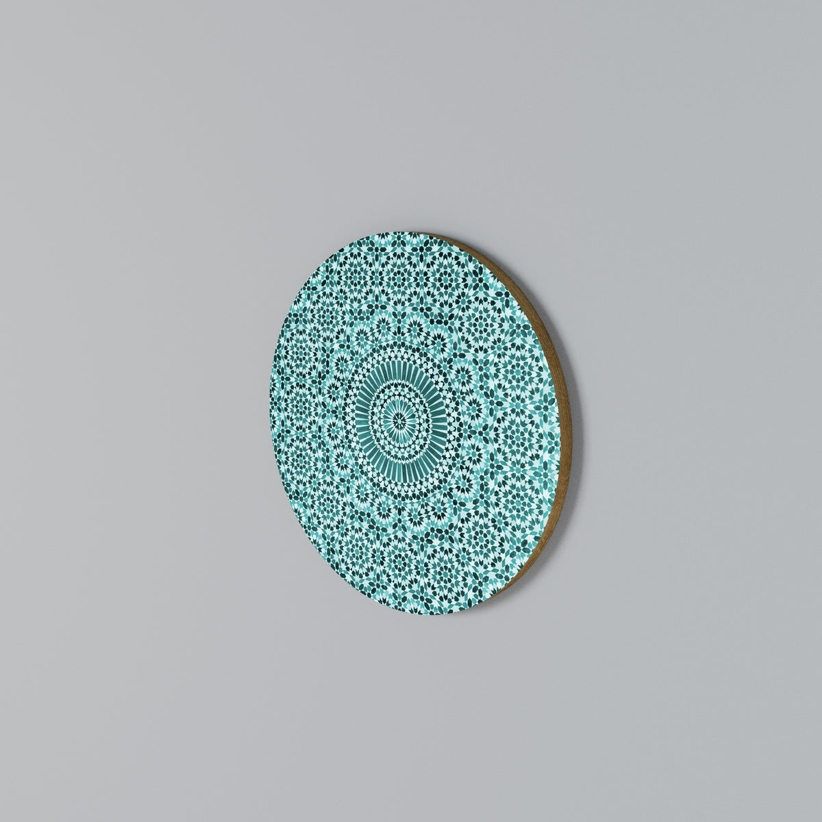 MOROCCAN TURQUOISE Arte de Parede Redonda
