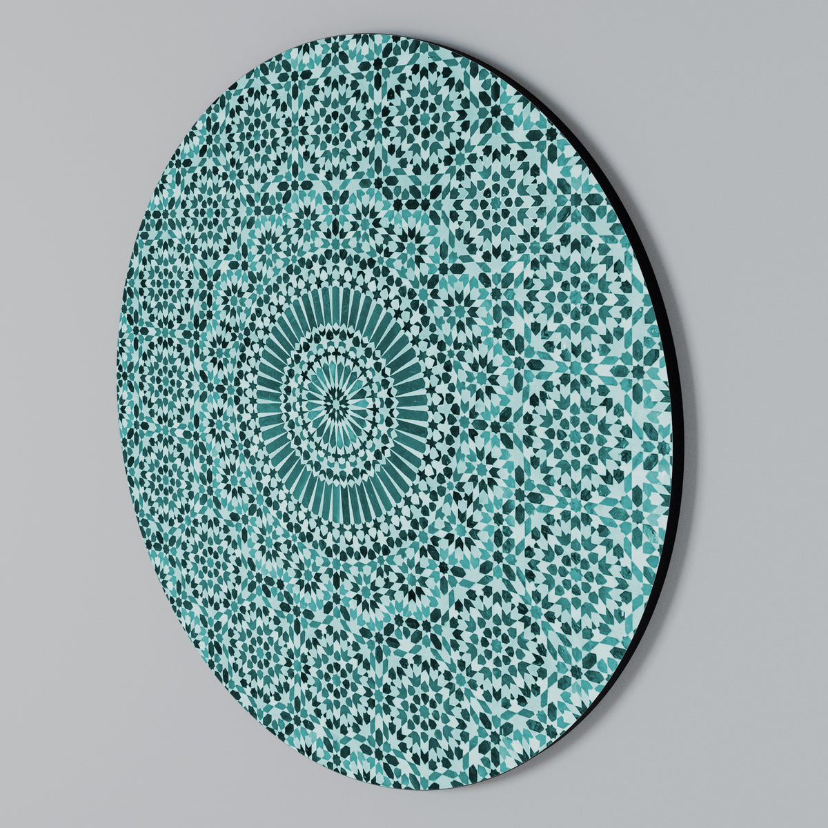MOROCCAN TURQUOISE Arte de Parede Redonda