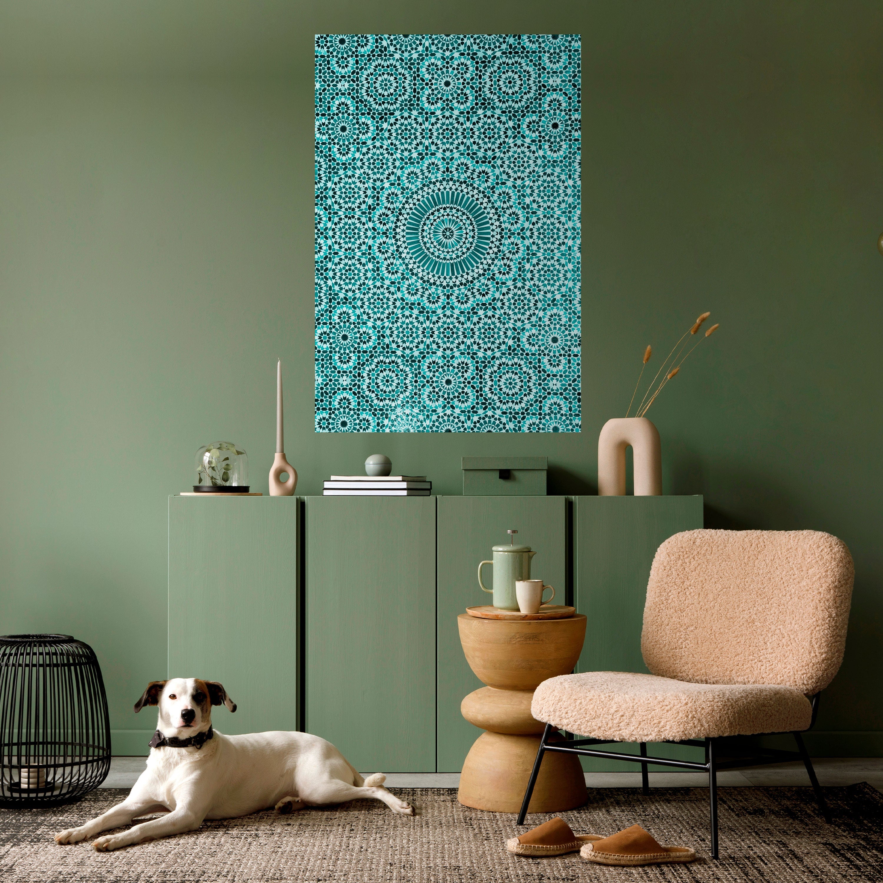 MOROCCAN TURQUOISE Peel and Stick Vertical Poster