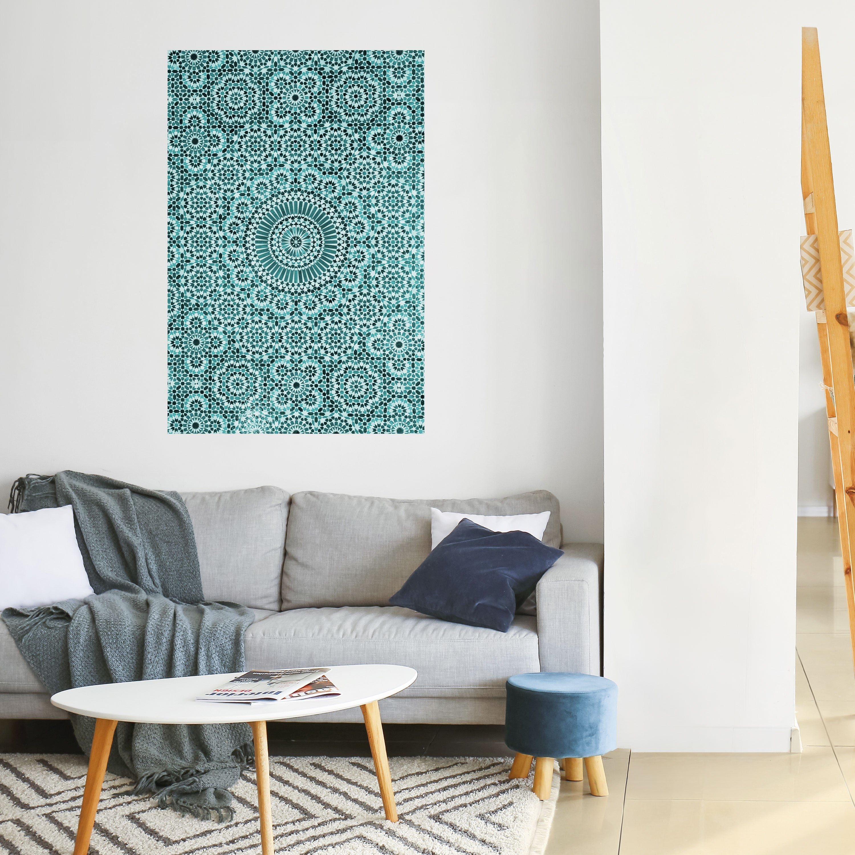 MOROCCAN TURQUOISE Peel and Stick Vertical Poster
