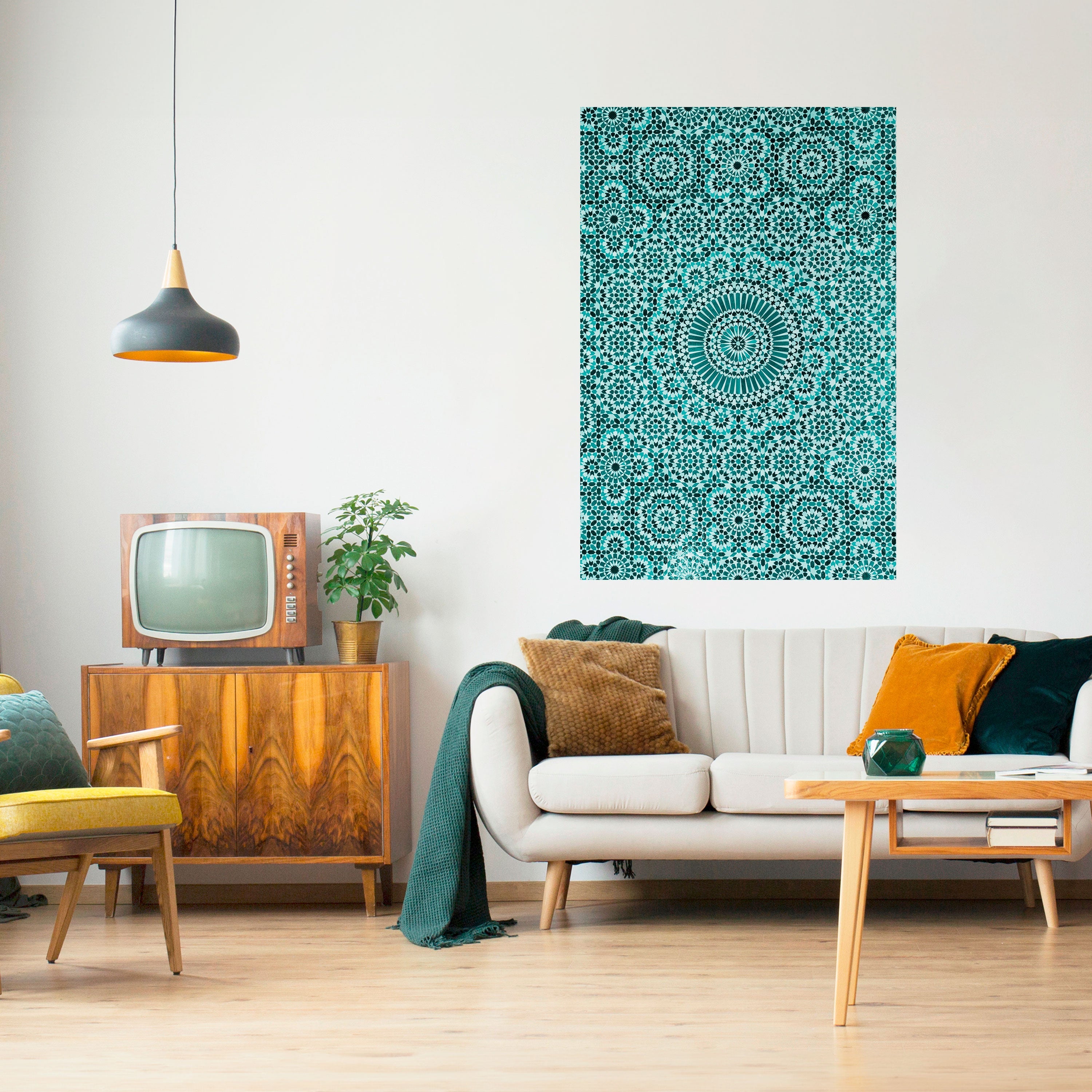 MOROCCAN TURQUOISE Poster Vertical Autocolante