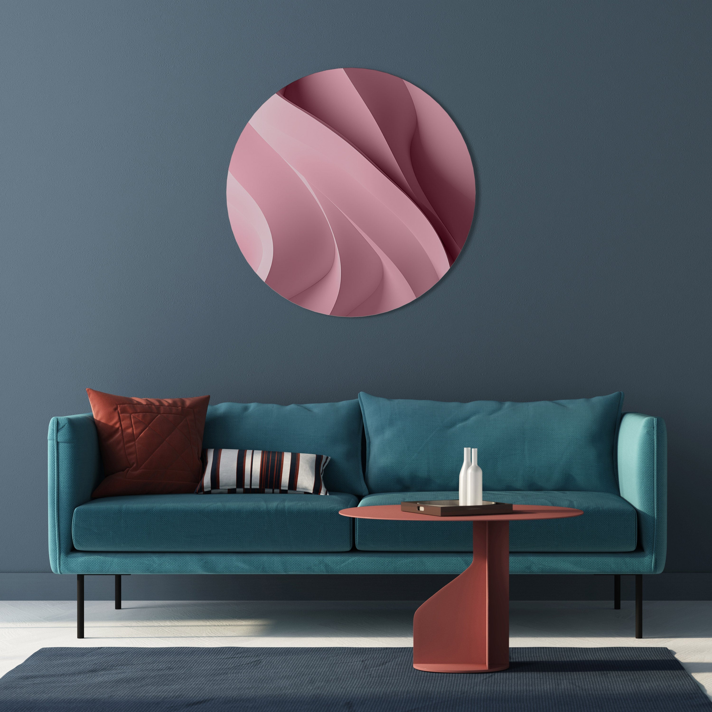 THINKING PINK Round Wall Art